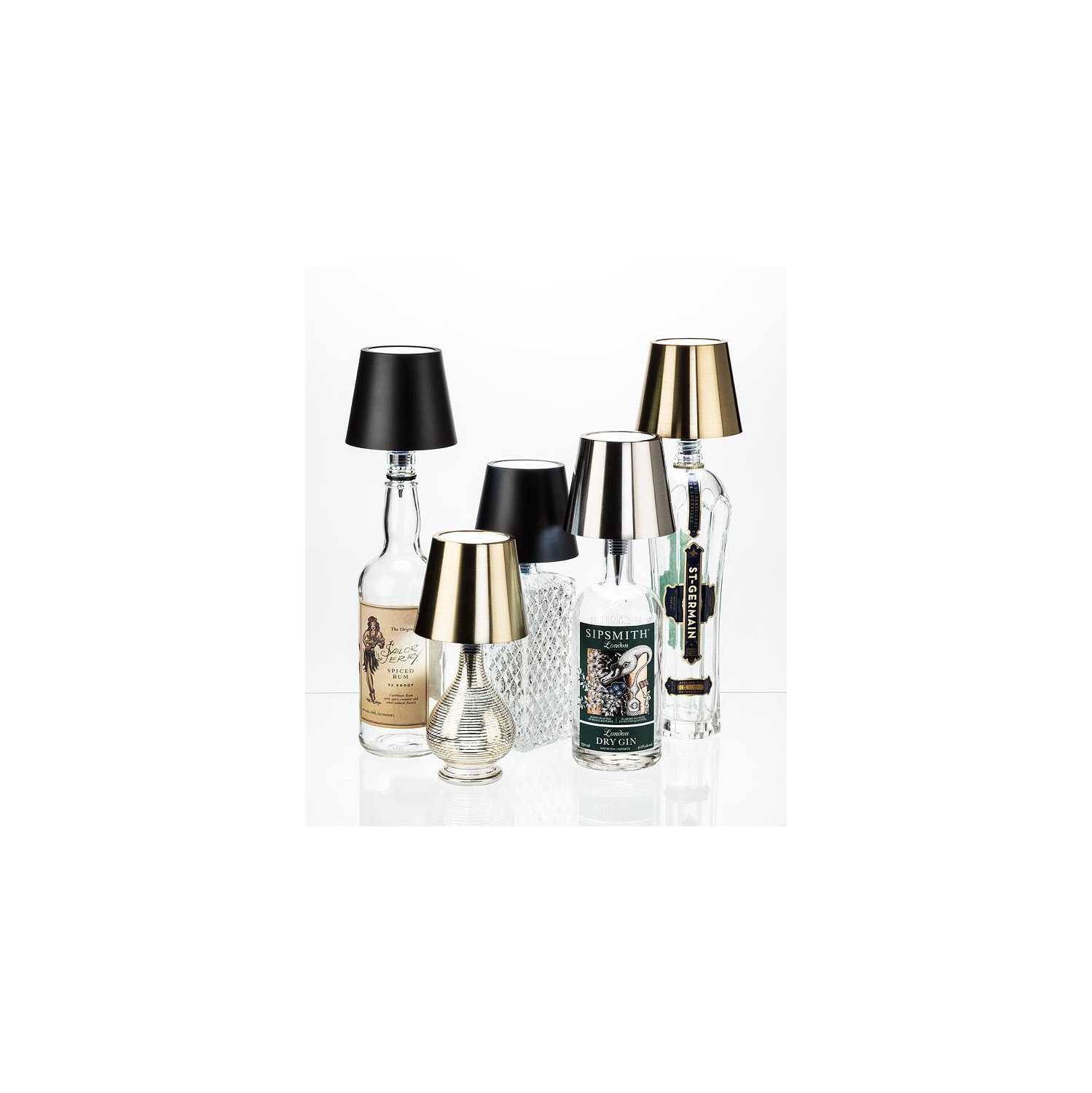 Abbott |Classic Shade LED Bottle Stopper Light- 5"H- Silver