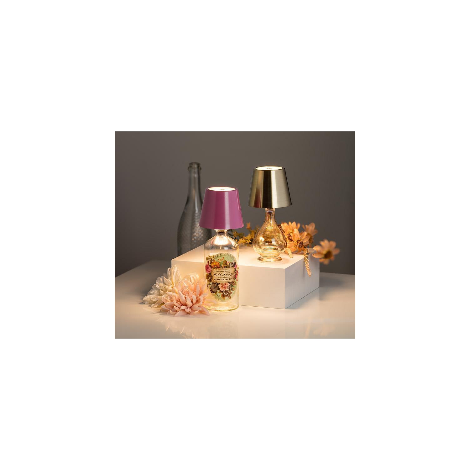 Abbott |Classic Shade LED Bottle Stopper Light- 5"H- Magenta Pink