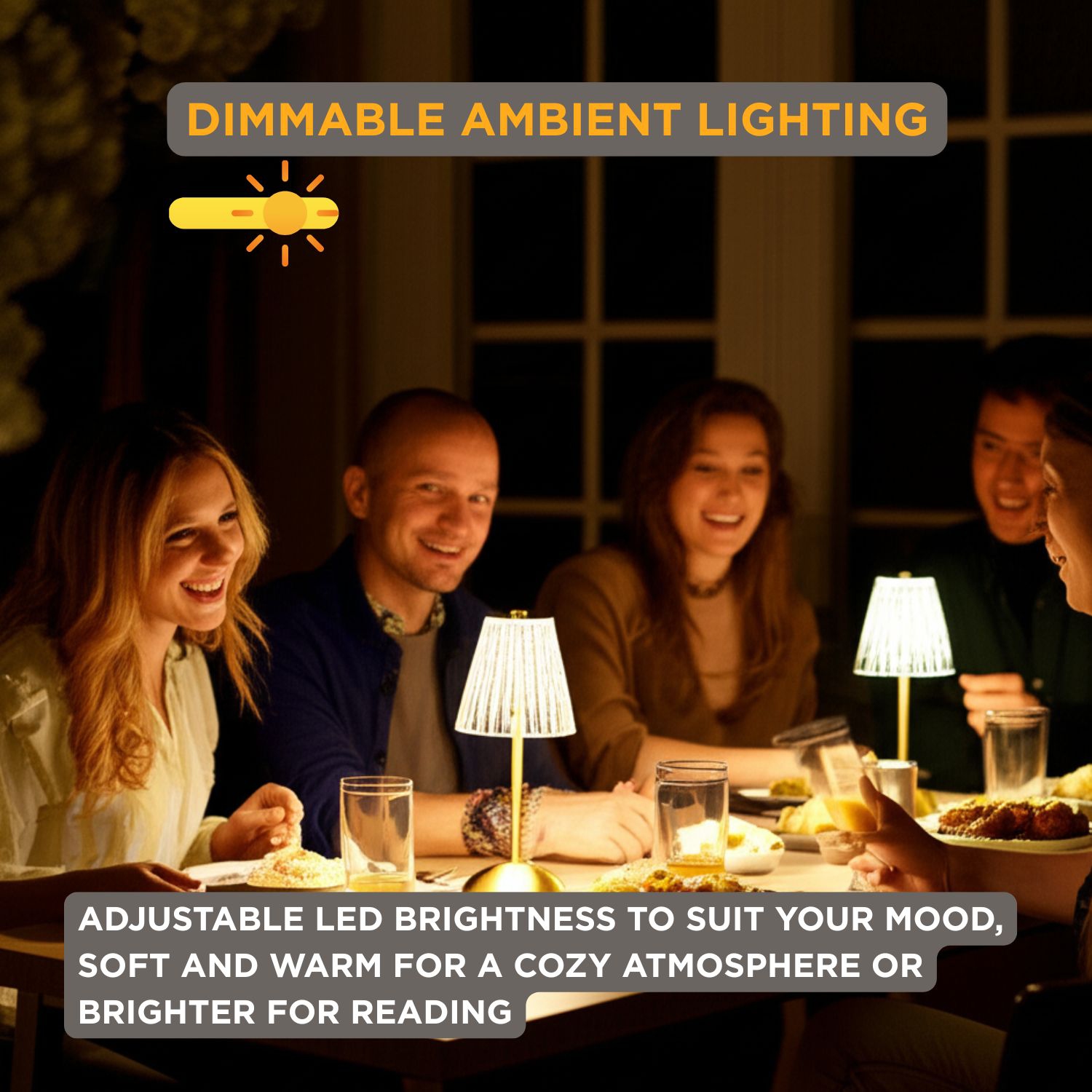 Abbott Trilite Crystal Shade LED Table Lamp, Cordless Rechargeable Light, Modern Decorative Accent for Bedroom or Living Room, 12", Clear/Gold