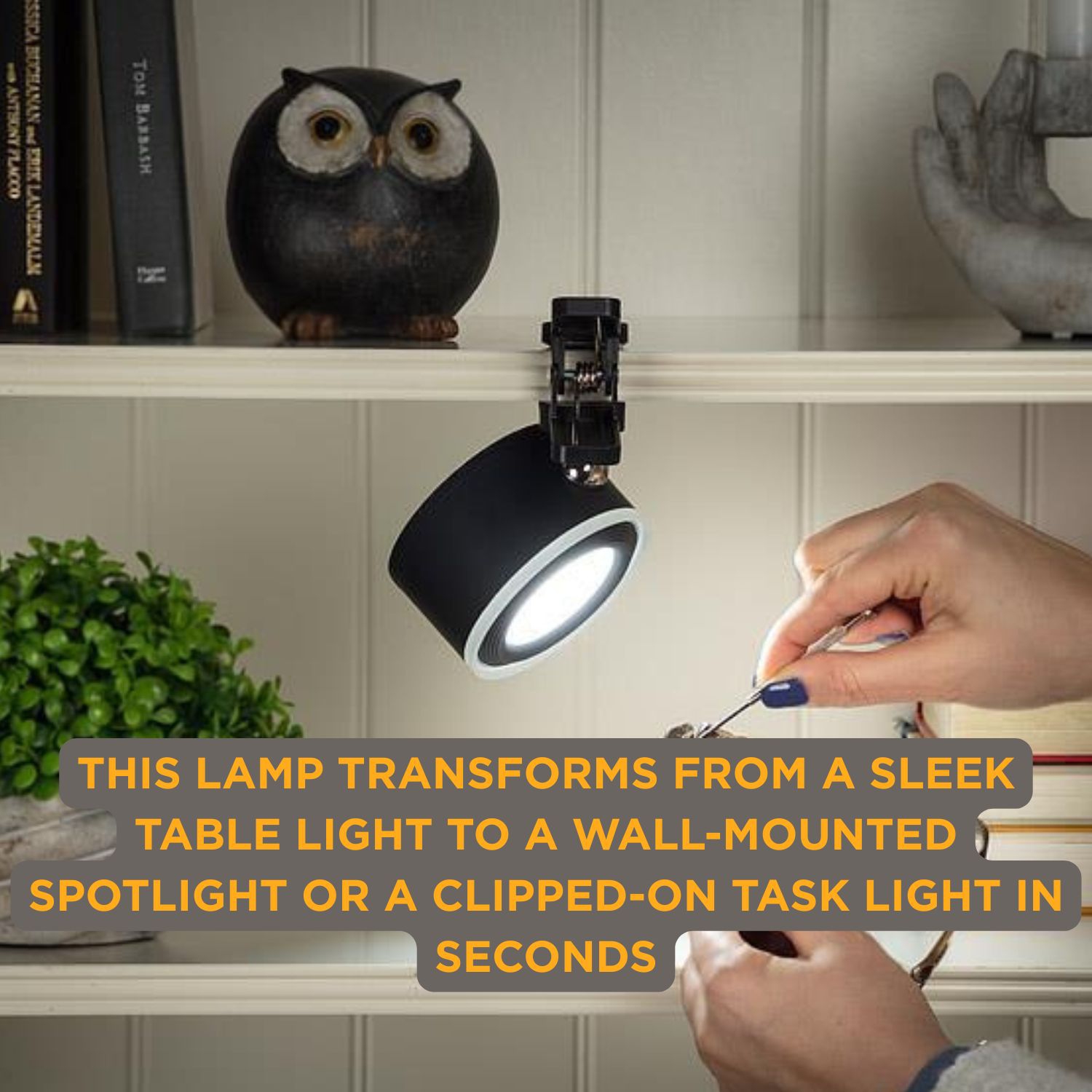 Abbott 4PC Drum Magnet LED Lamp, Rechargeable Light with Magnetic Base – Versatile Stick-On, Clamp-On, or Tabletop LED Lighting Solution, 3.25",