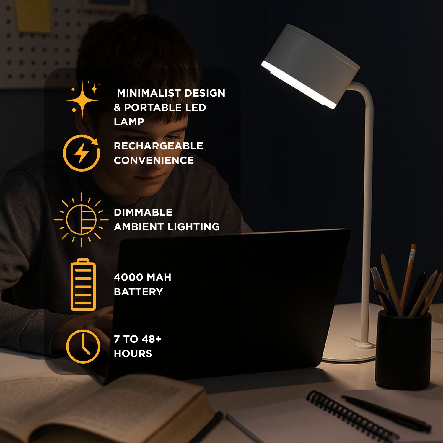 Lampe LED à aimant en forme de tambour Abbott, 4 pièces, lampe rechargeable avec base magnétique – Solution d'éclairage à coller, à pince ou de table