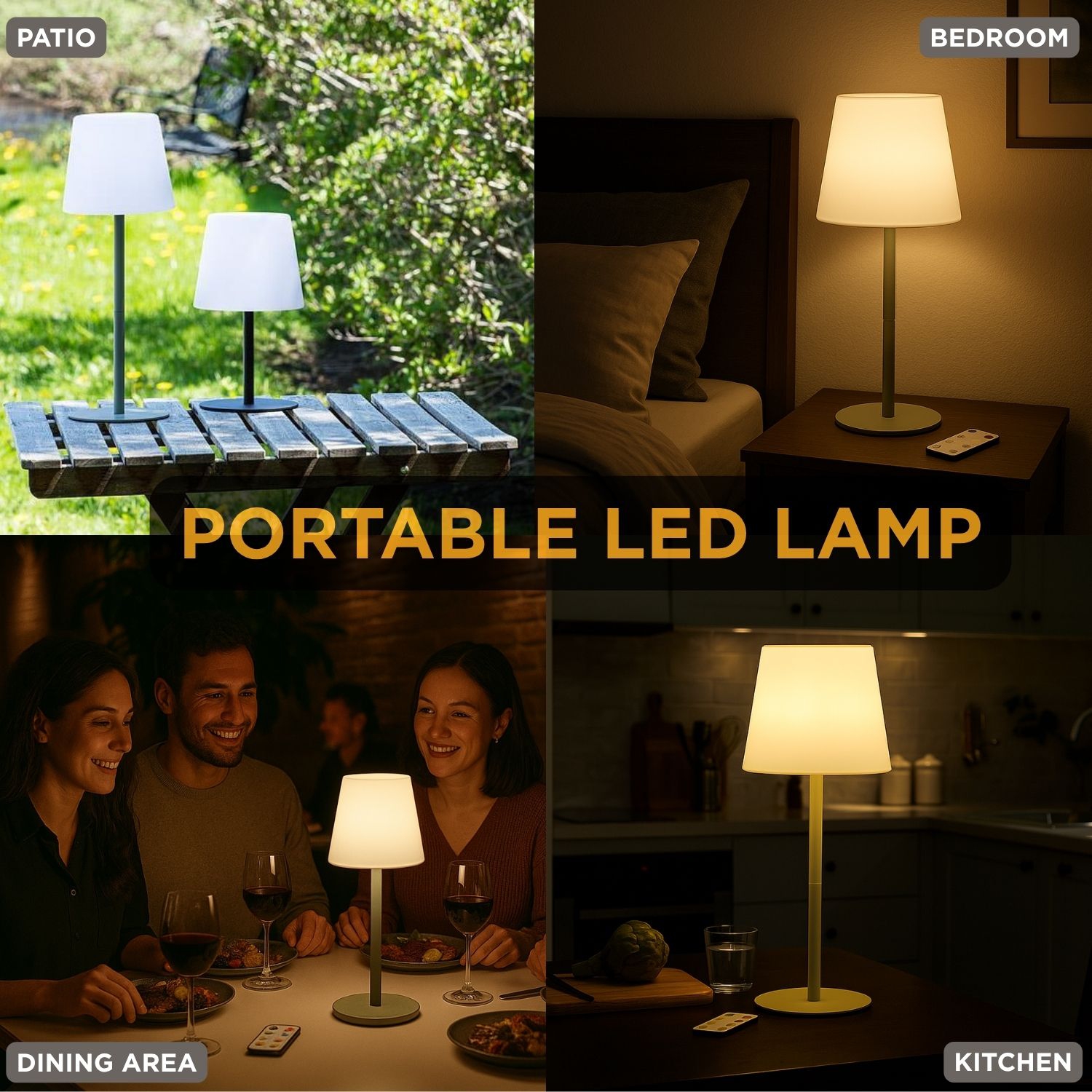 Abbott |Outdoor LED Table Light with Remote- 16"H- Green