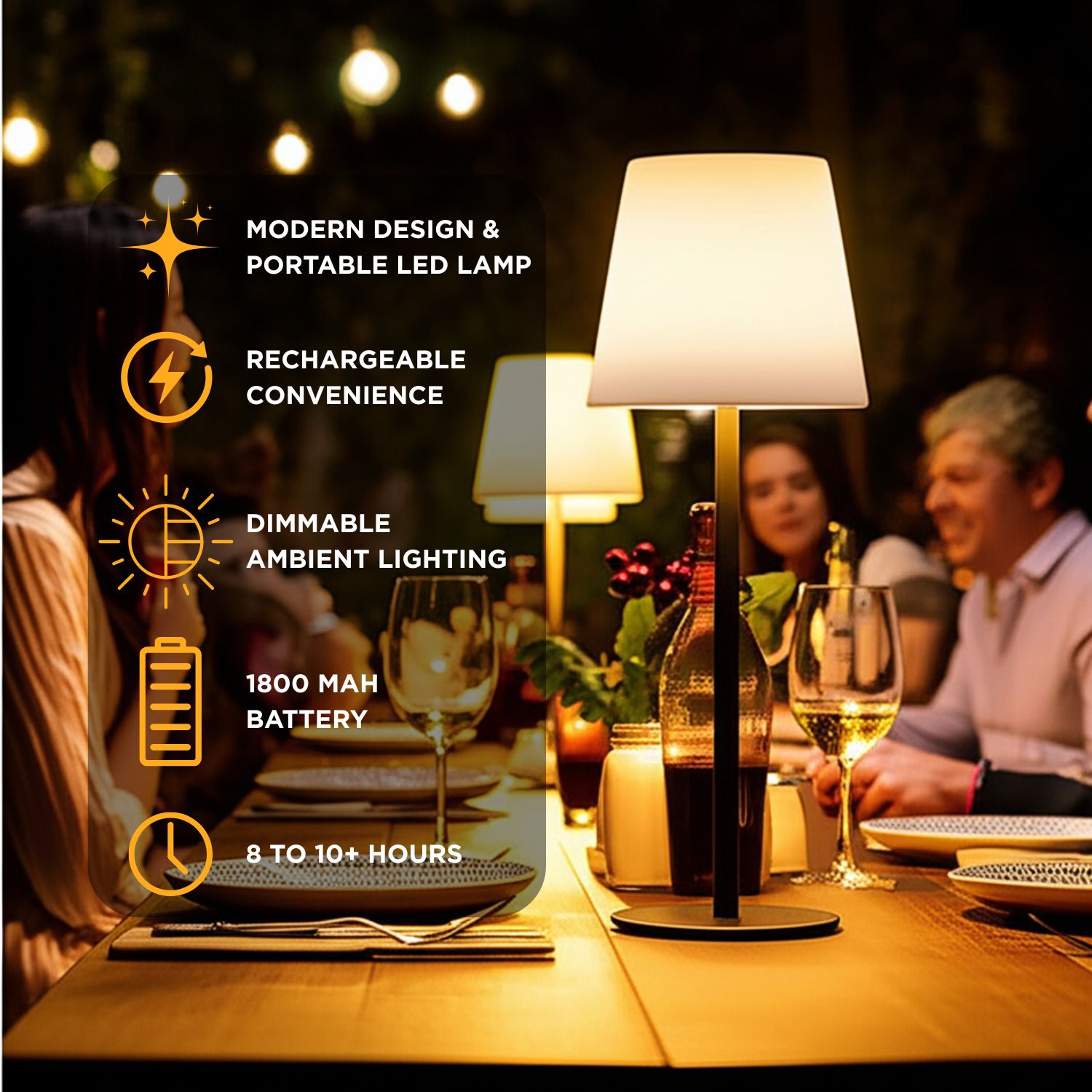 Lampe de table avec télécommande LED d'extérieur Abbott |16&nbsp;po de hauteur - Noir