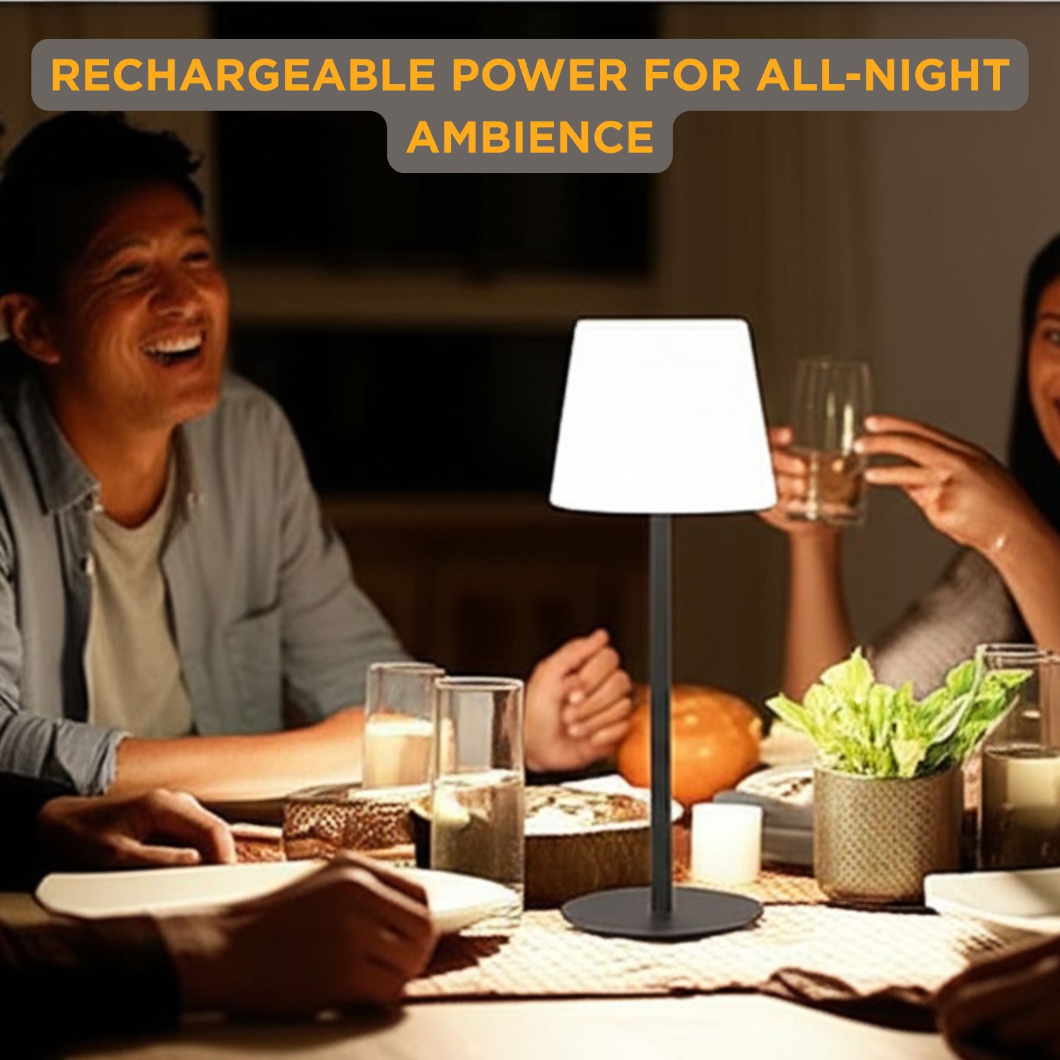 Lampe de table avec télécommande LED d'extérieur Abbott |16&nbsp;po de hauteur - Noir