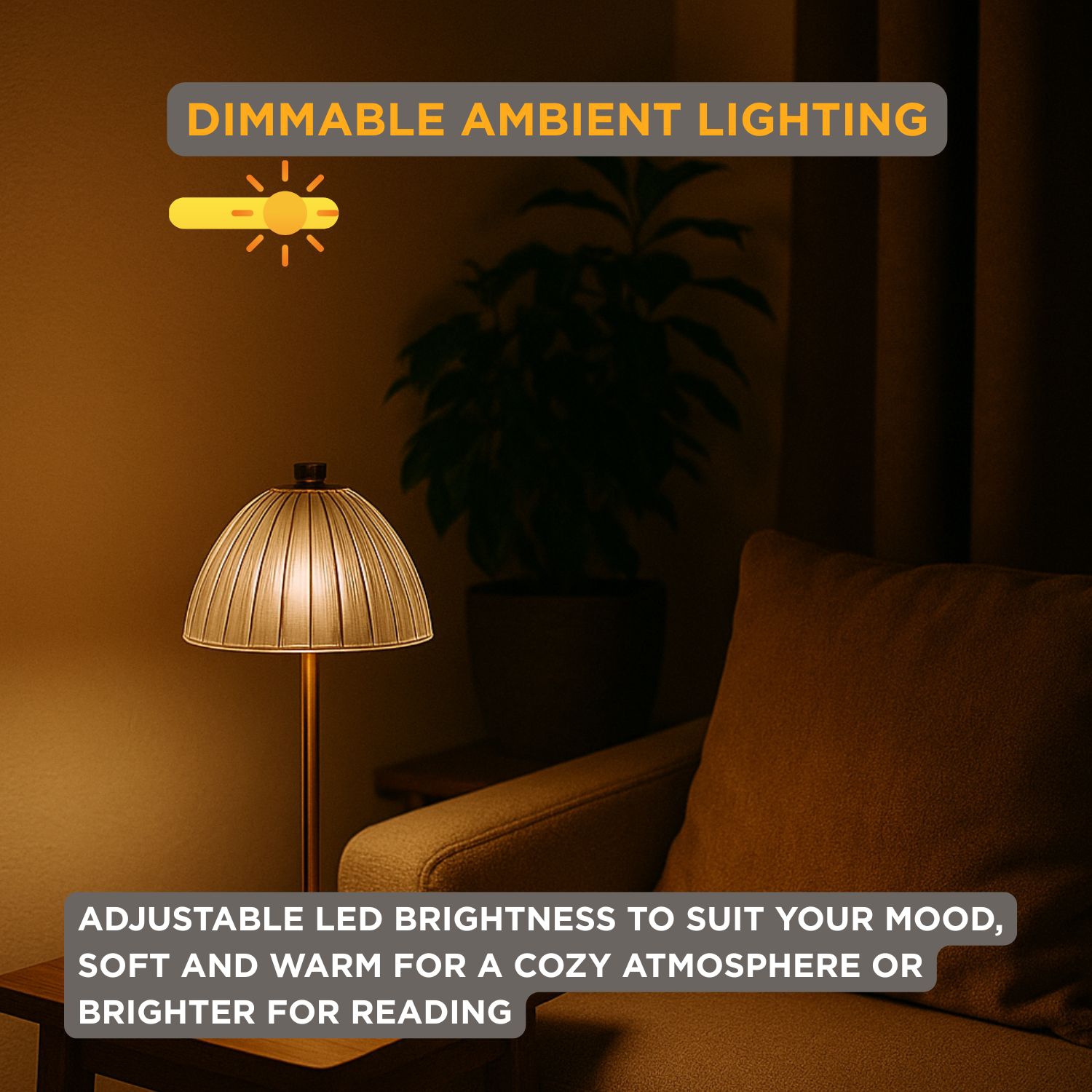 Lampe de table Trilite Fancy Shade LED d'Abbott – Lampe de table rechargeable sans fil de 12 po en or/blanc, en métal et en acrylique – Lampe