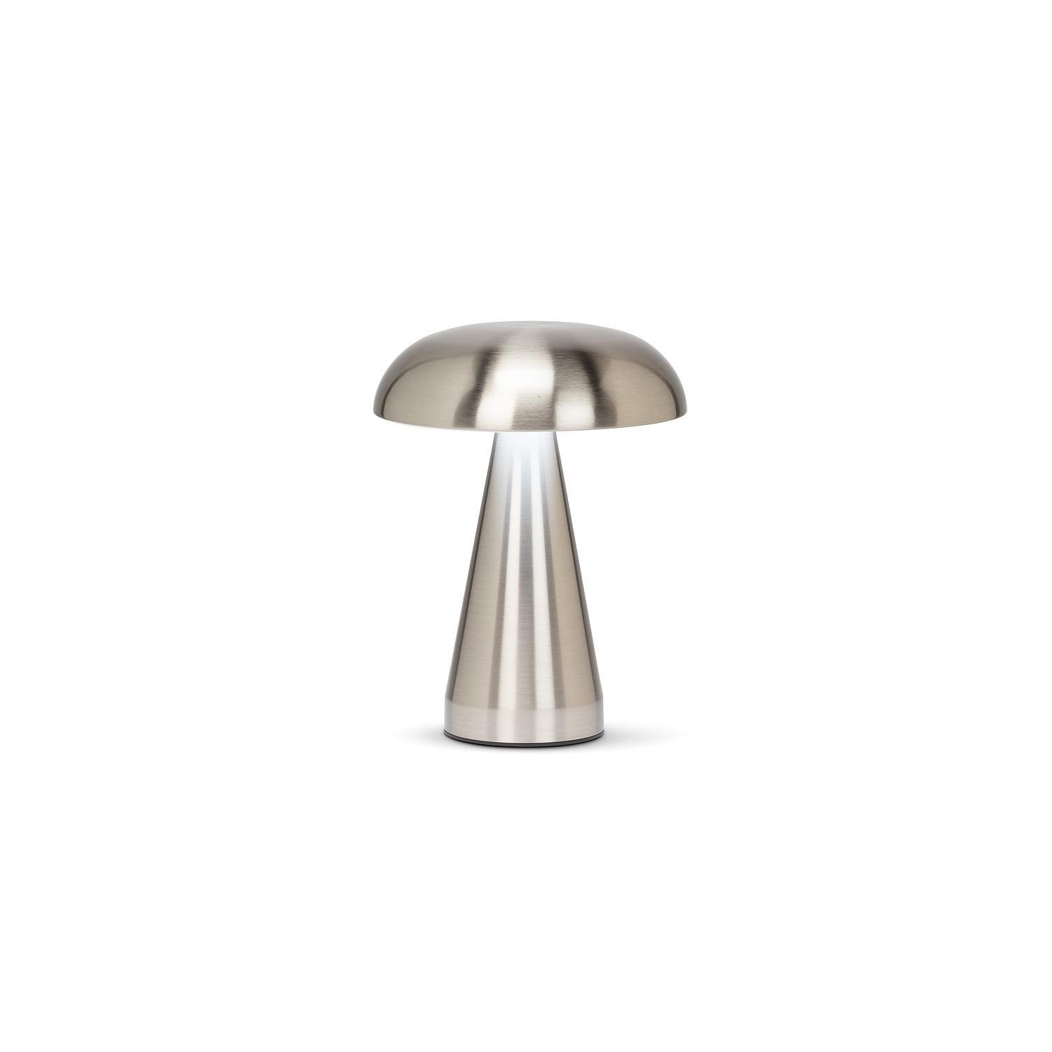 Abbott Trilite Metallic Mushroom LED Table Lamp, Rechargeable Touch Light, Dimmable with USB Charging, Modern Accent for Desk or Nightstand, 8",