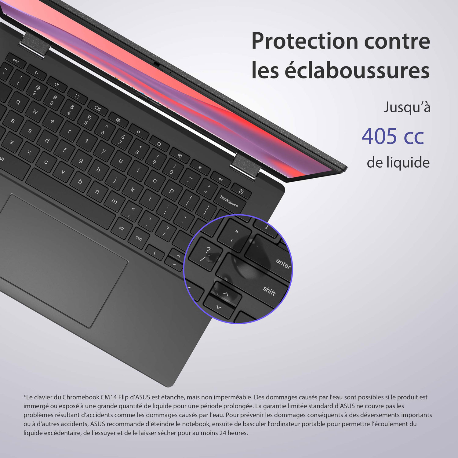 Chromebook à écran tactile de 14 po CM14 Flip d'ASUS avec 3 mois de forfait Google AI Pro