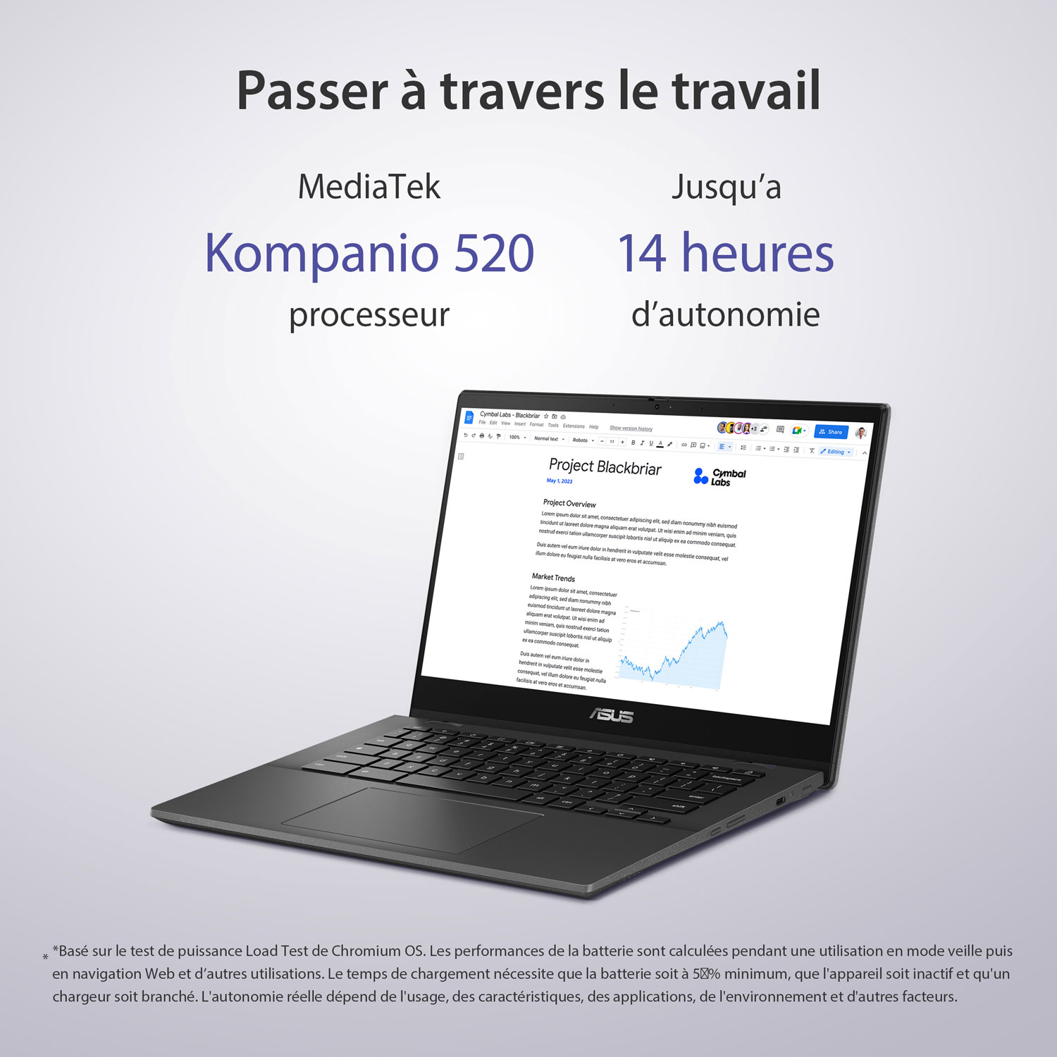 Chromebook à écran tactile de 14 po CM14 Flip d'ASUS avec 3 mois de forfait Google AI Pro