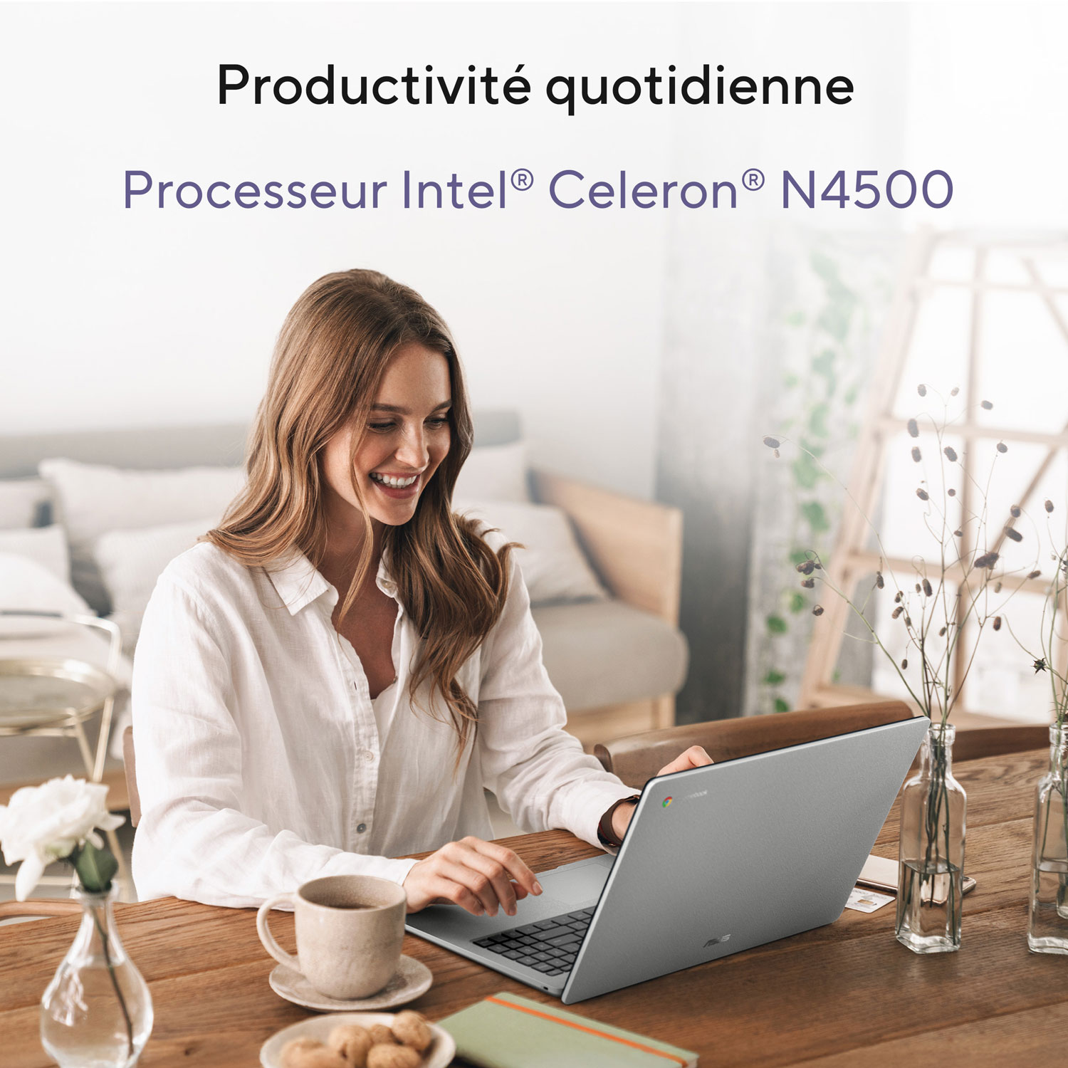 Chromebook CX15 de 15,6 po d'ASUS avec 3 mois de forfait Google AI Pro - Gris pur