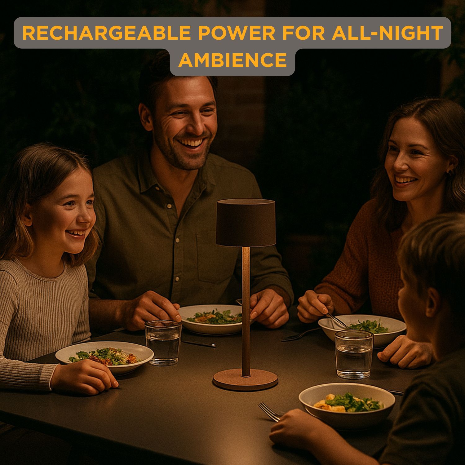 Abbott Classic Solar LED Table Lamp, Solar & USB Rechargeable Light, Dimmable with 3 Brightness Levels – Outdoor-friendly for Patio or Garden,