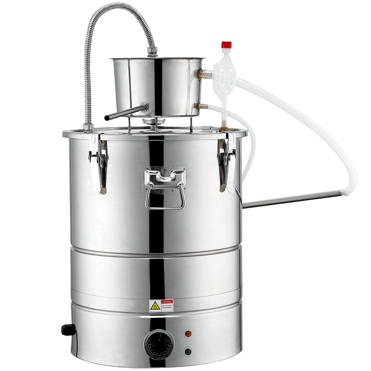 VEVOR 9 Gal 30L Water Alcohol Distiller,Home Distillery Kit include Stainless Steel Tube & Pump & One-way Exhaust Valve & Thermometer for DIY Whisky