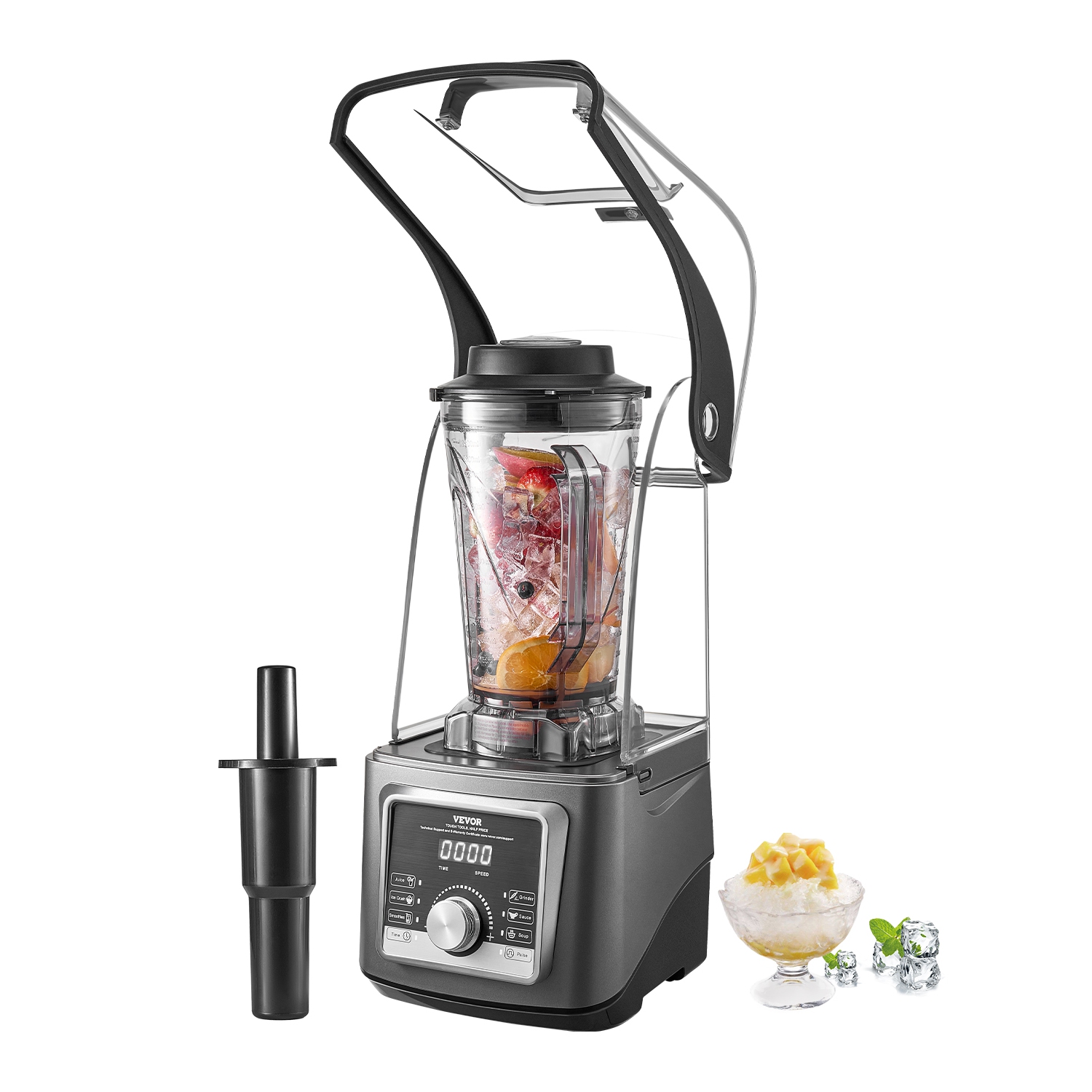VEVOR 135 oz 1400W Blender for Smoothies, Professional Blender with Motor, Multi-Functional Food Processing Blender with Noise Cover for