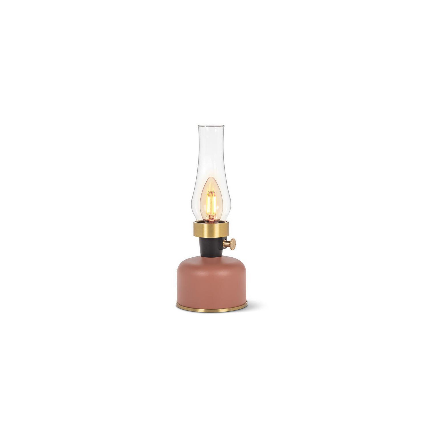 Lampe de table Abbott LED avec cheminée, rechargeable par USB, lampe à intensité réglable avec ampoule de style Edison, lampe d'appoint rétro