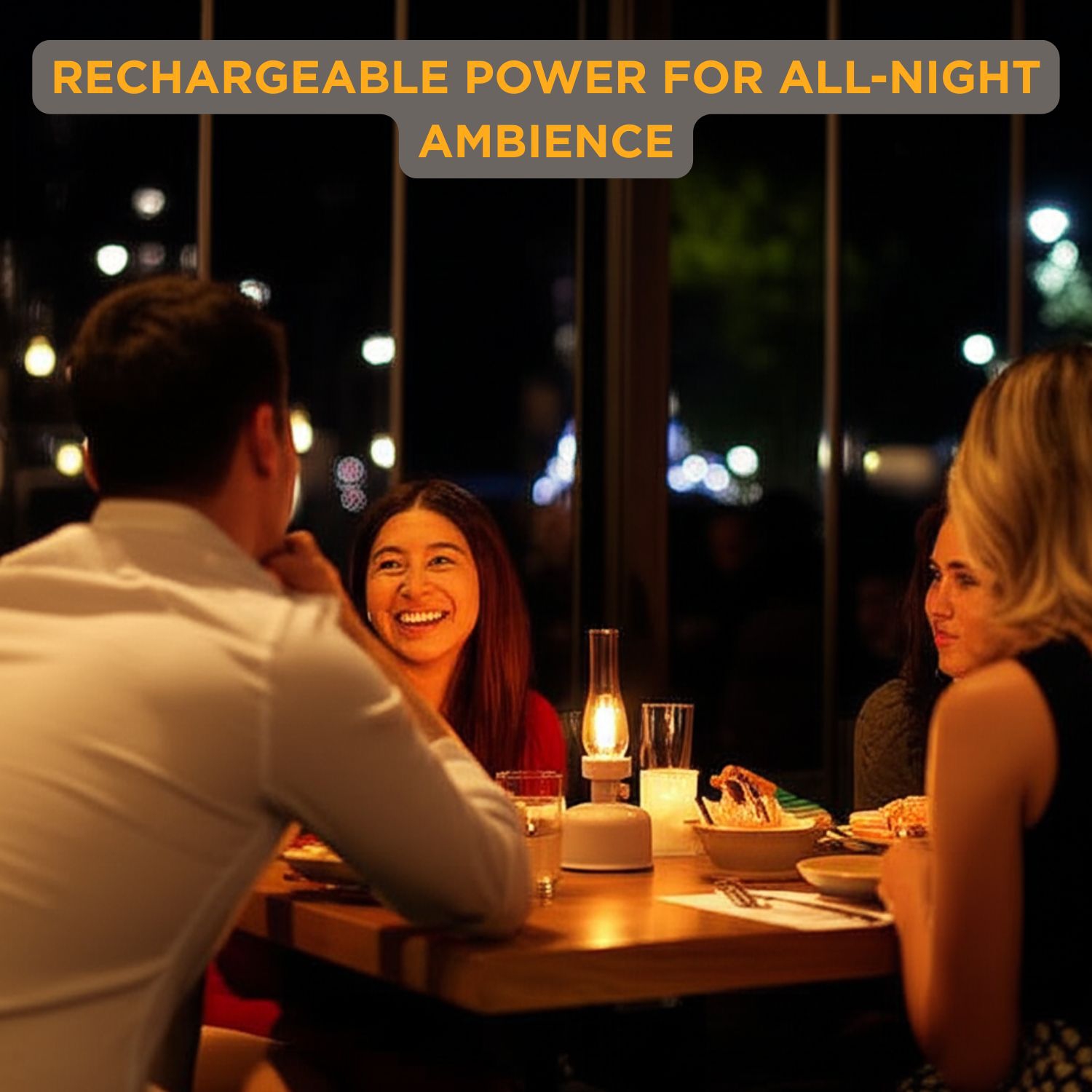 Lampe de table LED d'Abbott avec cheminée en verre lustré|10,5 po, ampoule Edison à intensité réglable|Éclairage d'appoint intérieur/extérieur,