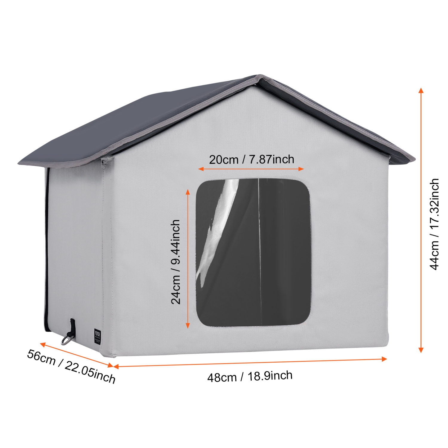 Cabane chauffée pour chats VEVOR 600D, abri pour chats extérieur avec minuterie, abri pliable en tissu Oxford avec coussin chauffant pour l'hiver,