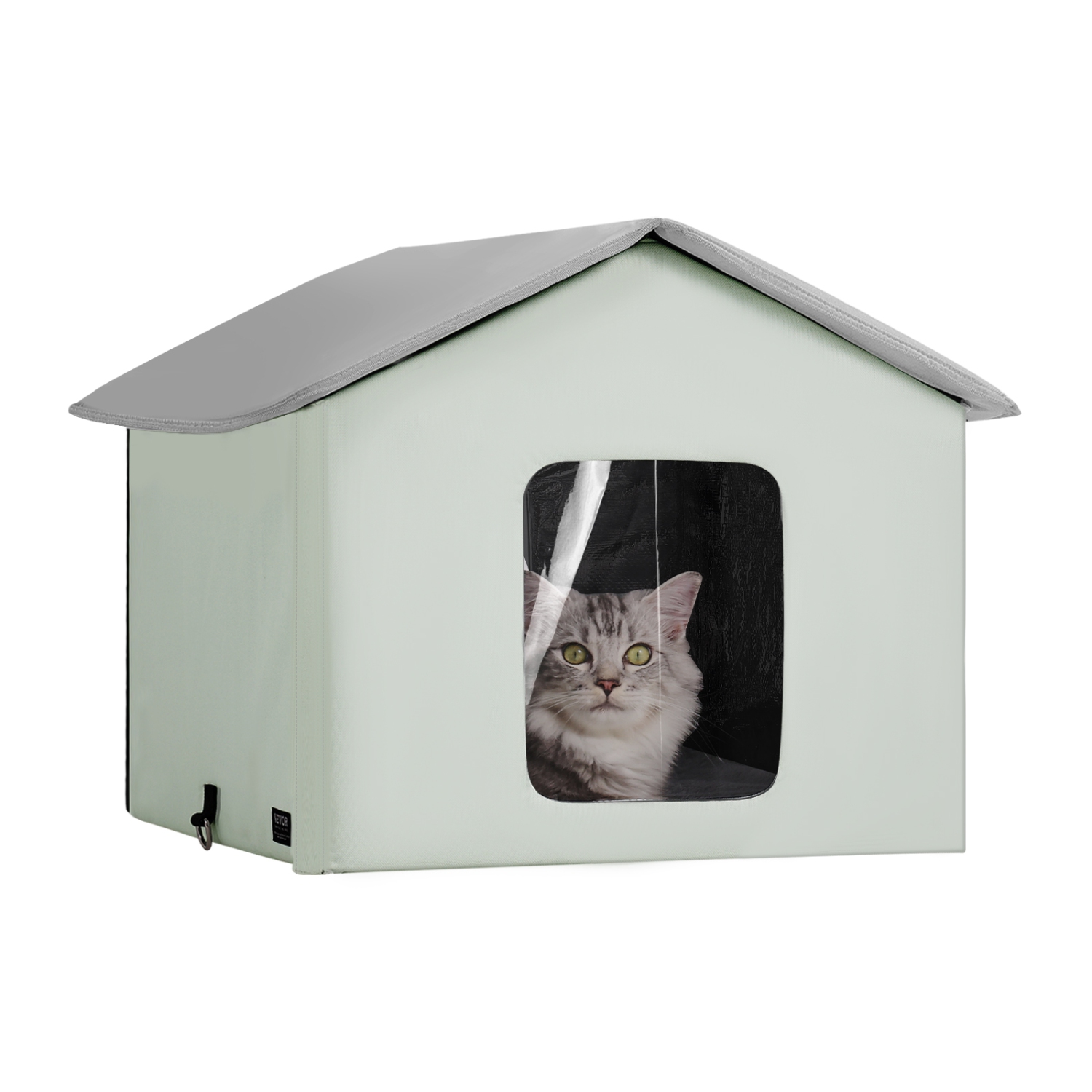 VEVOR 600D Heated Cat House,Outdoor Kitty Shelter with Adjustable Temperature and Timer, Oxford Cloth Cat Shelter with Heated Pad for Winter to Stay