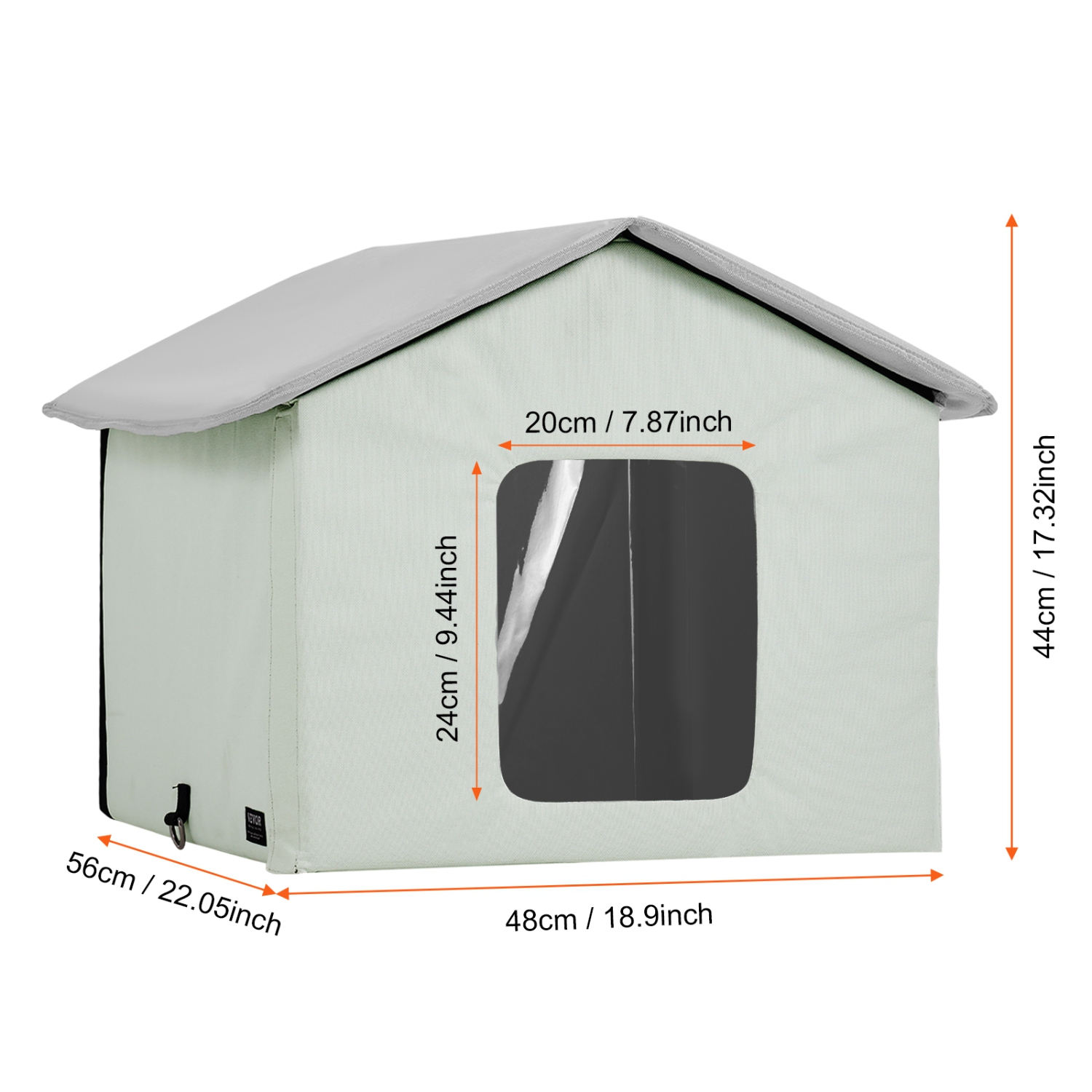 VEVOR 600D Heated Cat House,Outdoor Kitty Shelter with Adjustable Temperature and Timer, Oxford Cloth Cat Shelter with Heated Pad for Winter to Stay