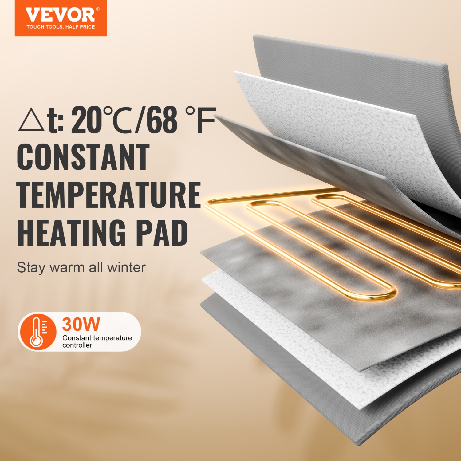 VEVOR 600D Heated Cat House, Outdoor Kitty Shelter with Timer, Oxford Cloth Foldable Cat Shelter with Heated Pad for Winter to Stay Warm and Cozy,