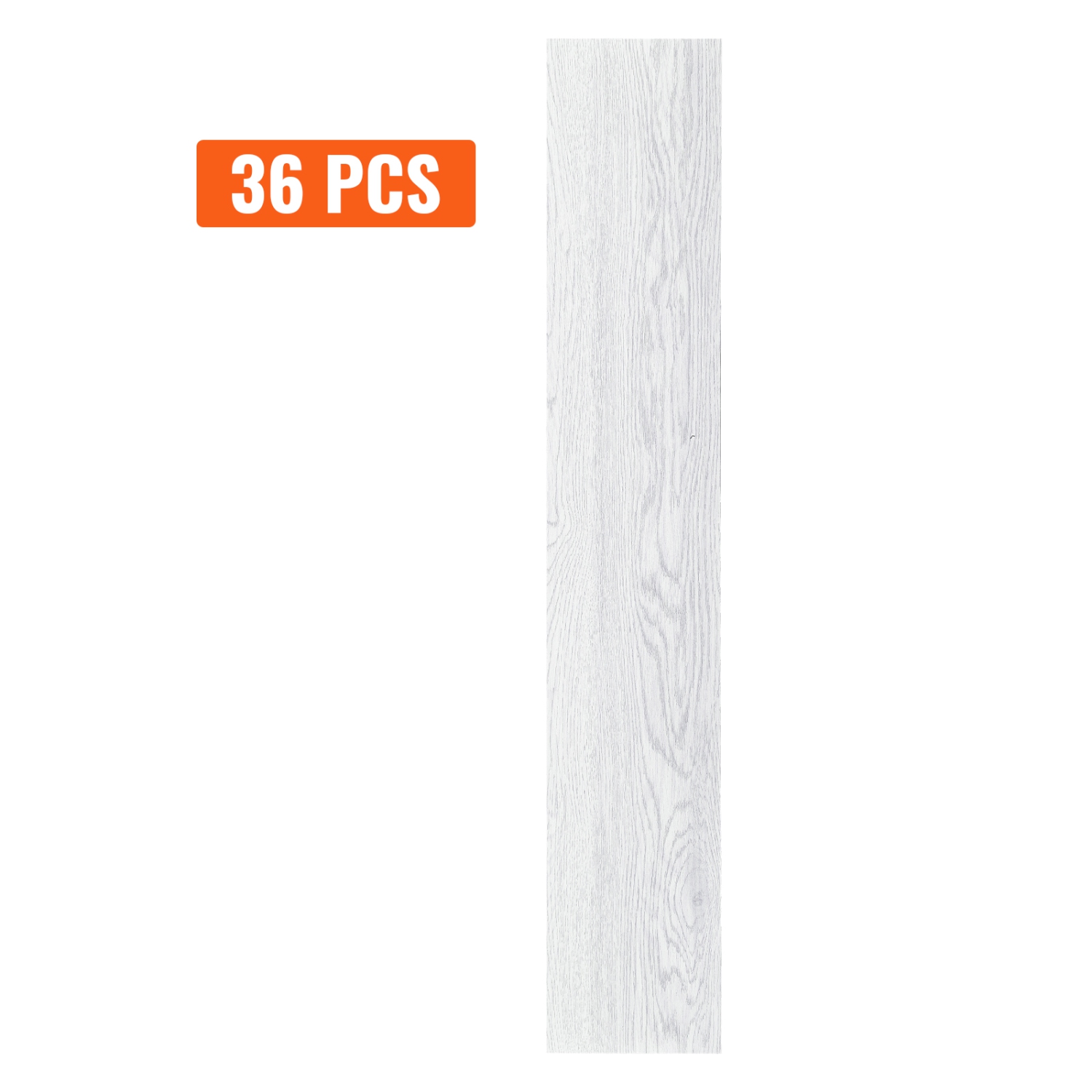 VEVOR 36 x 6 inch Self Adhesive Vinyl Floor Tiles, 36 Tiles 2.5mm Thick, Light Gray Wood Grain DIY Flooring for Kitchen, Dining Room, Bedrooms &