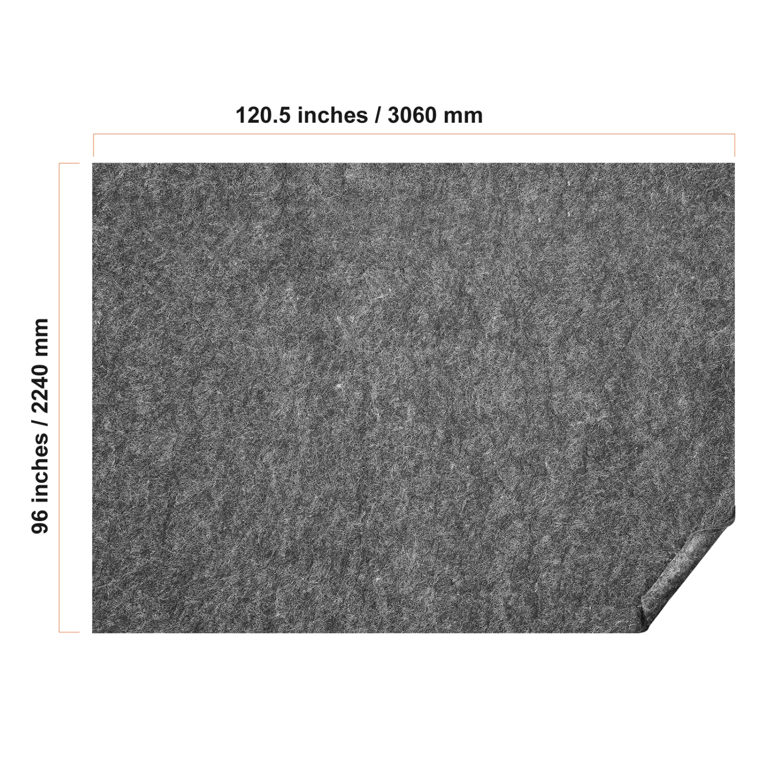 Tapis protecteur VEVOR coussiné, 8 x 10 pi, 1/4« épais, 100 % feutre de polyester pur, 7-8㎡ Coussin de tapis rembourré de confort supérieur pour