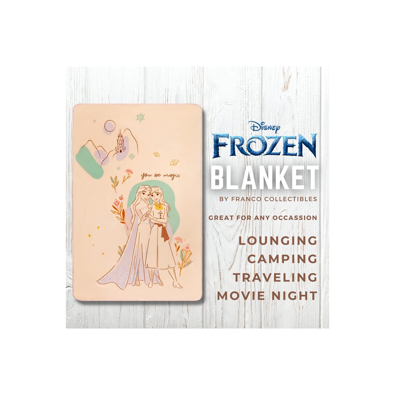 Frozen 2 Multicolor Super Soft Micro Raschel Lightweight Cozy Throw Blanket