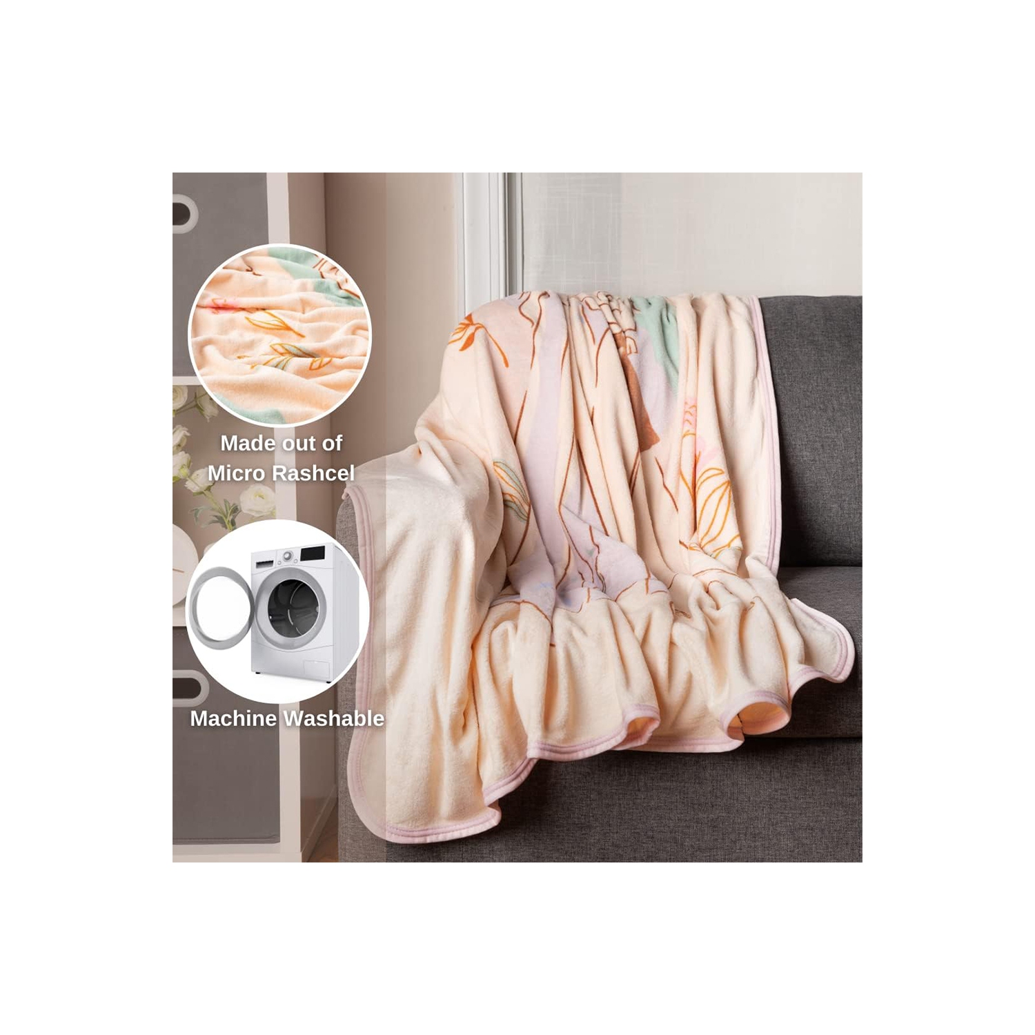 Frozen 2 Multicolor Super Soft Micro Raschel Lightweight Cozy Throw Blanket