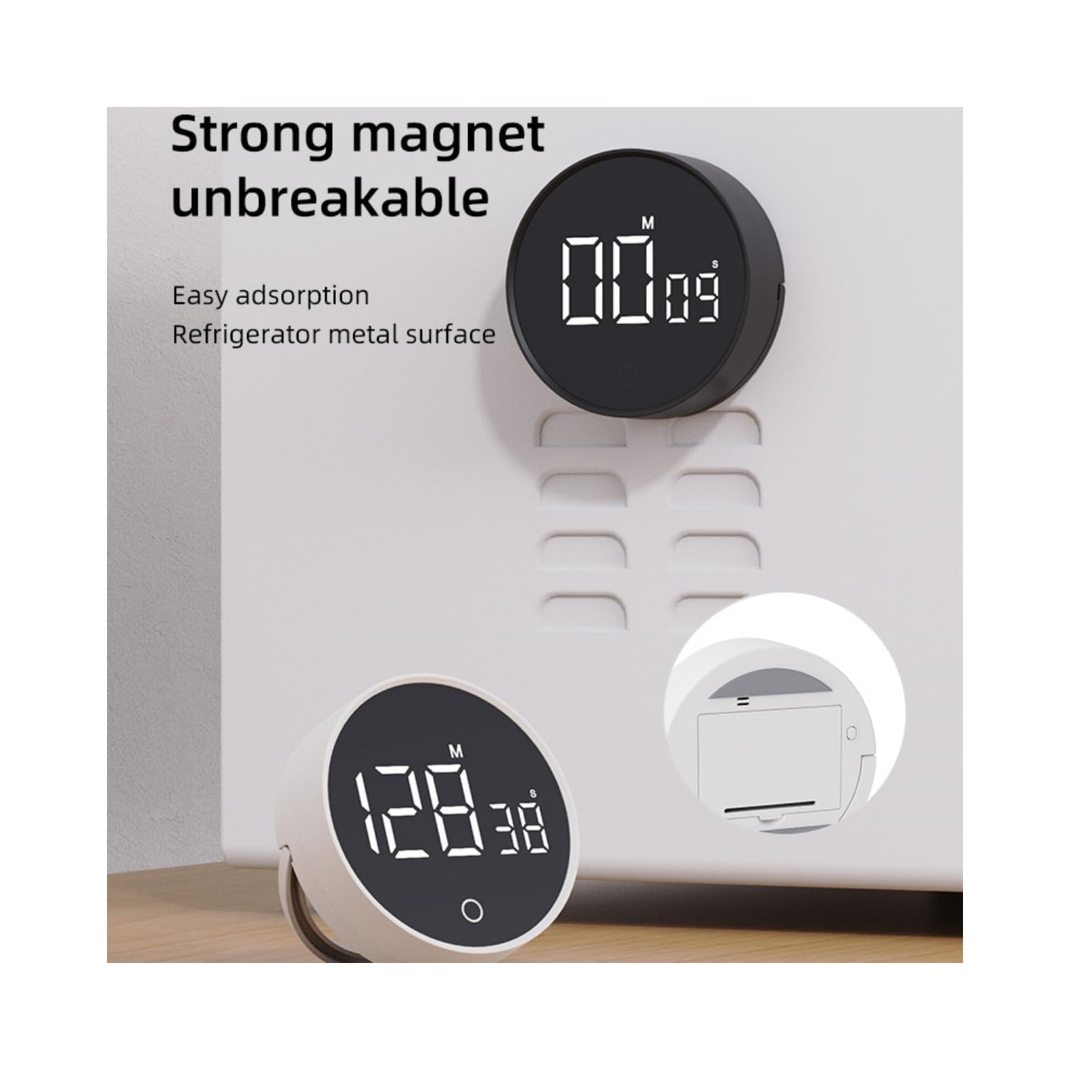 Minuteries de cuisine numériques, minuterie à compte à rebours magnétique avec affichage LED pour la classe, minuterie pour la cuisson et minuterie