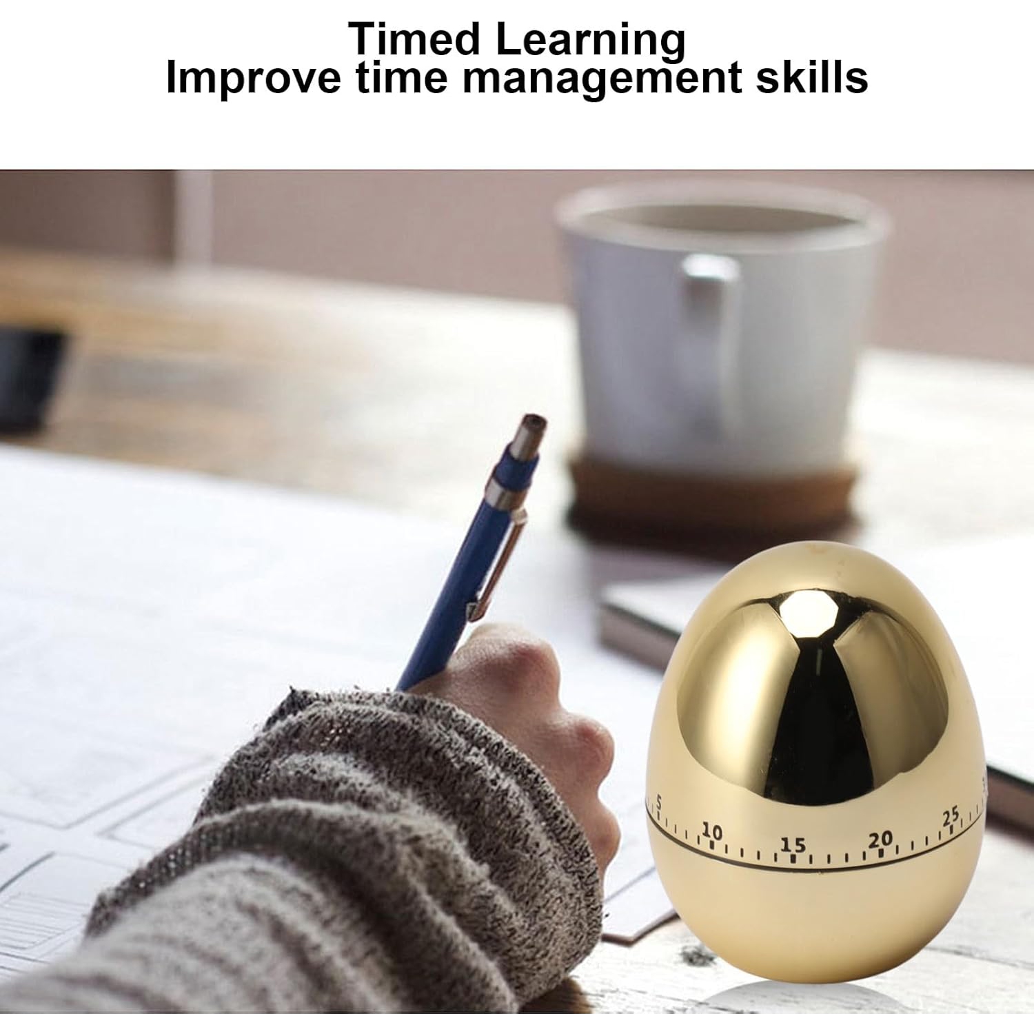 Egg Kitchen Timer, 60 Minutes Egg Model Cooking Alarm Clock, Kitchen Mechanical Timer Gadget, Suitable for Cooking, Learning, Decoration