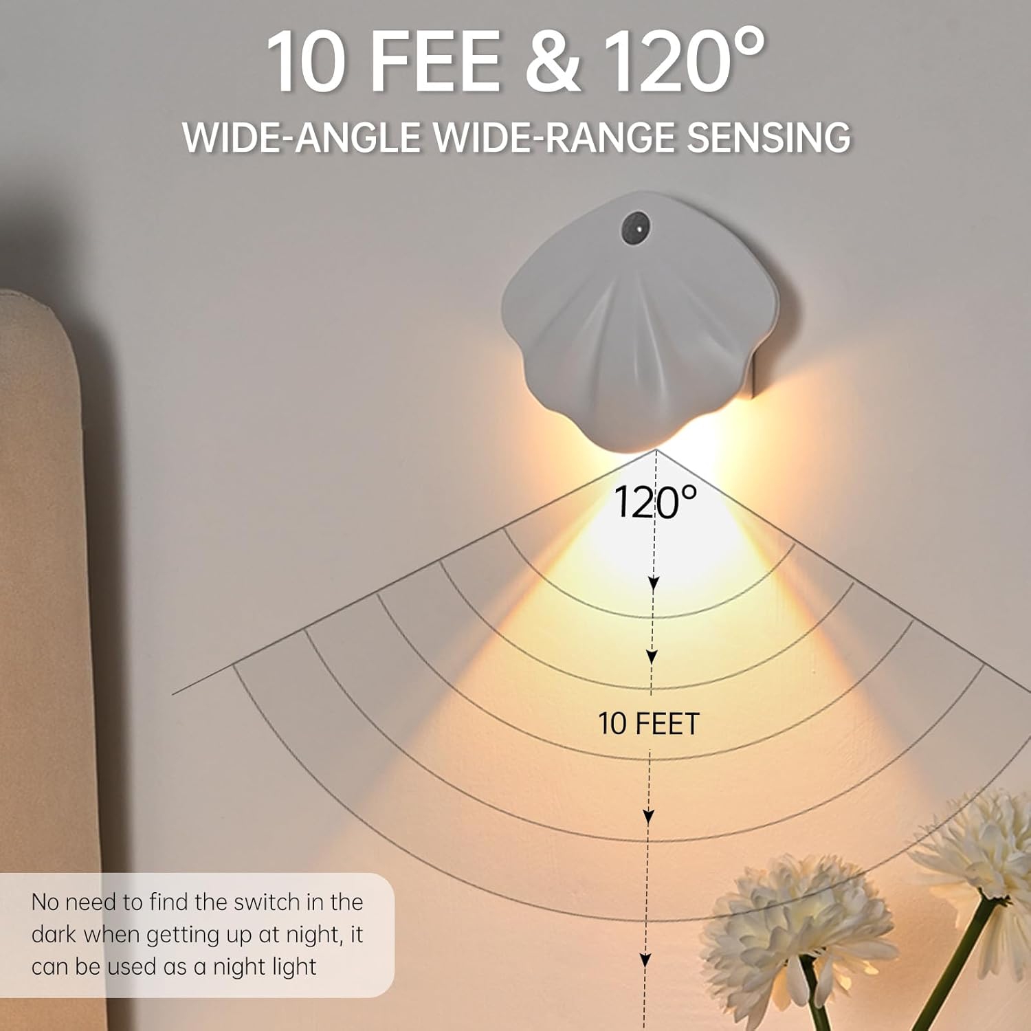 Lampe murale intérieure magnétique sans fil rechargeable Smart LED Capteur corporel humain Lampe de nuit LED Lampe murale magnétique portative