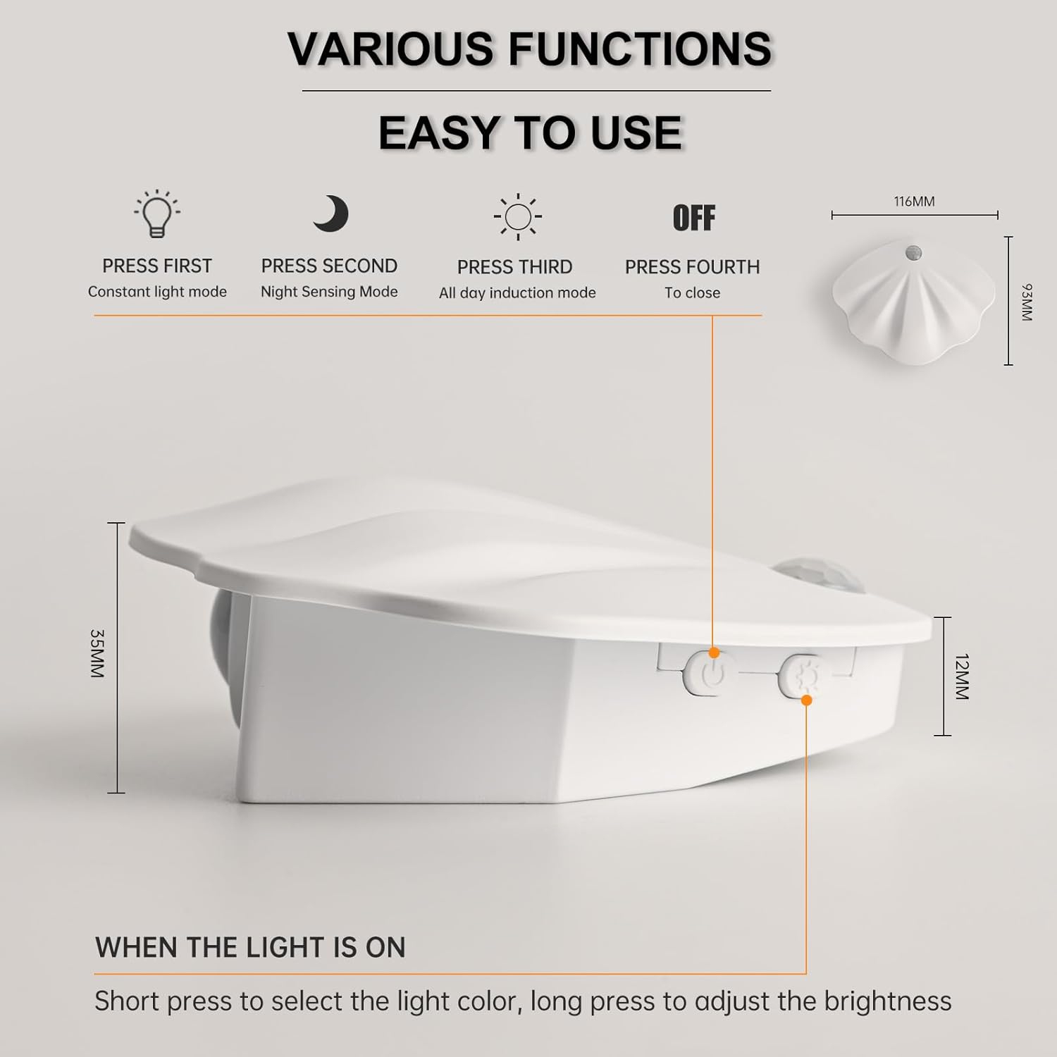 Lampe murale intérieure magnétique sans fil rechargeable Smart LED Capteur corporel humain Lampe de nuit LED Lampe murale magnétique portative