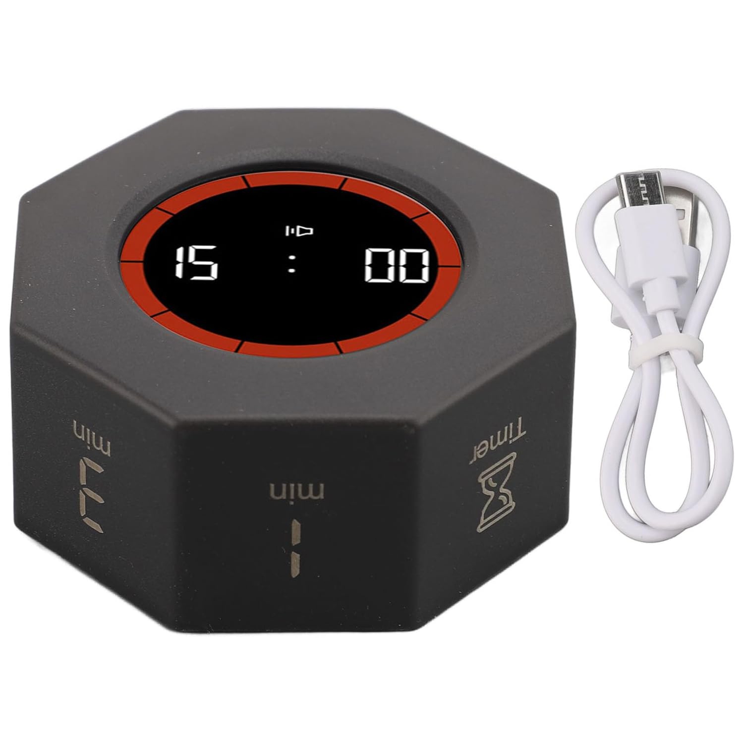 Minuterie à bascule Learning Time Manager Enfants Self-discipline punch Timer Kitchen Fitness Timer Silencieux - Noir