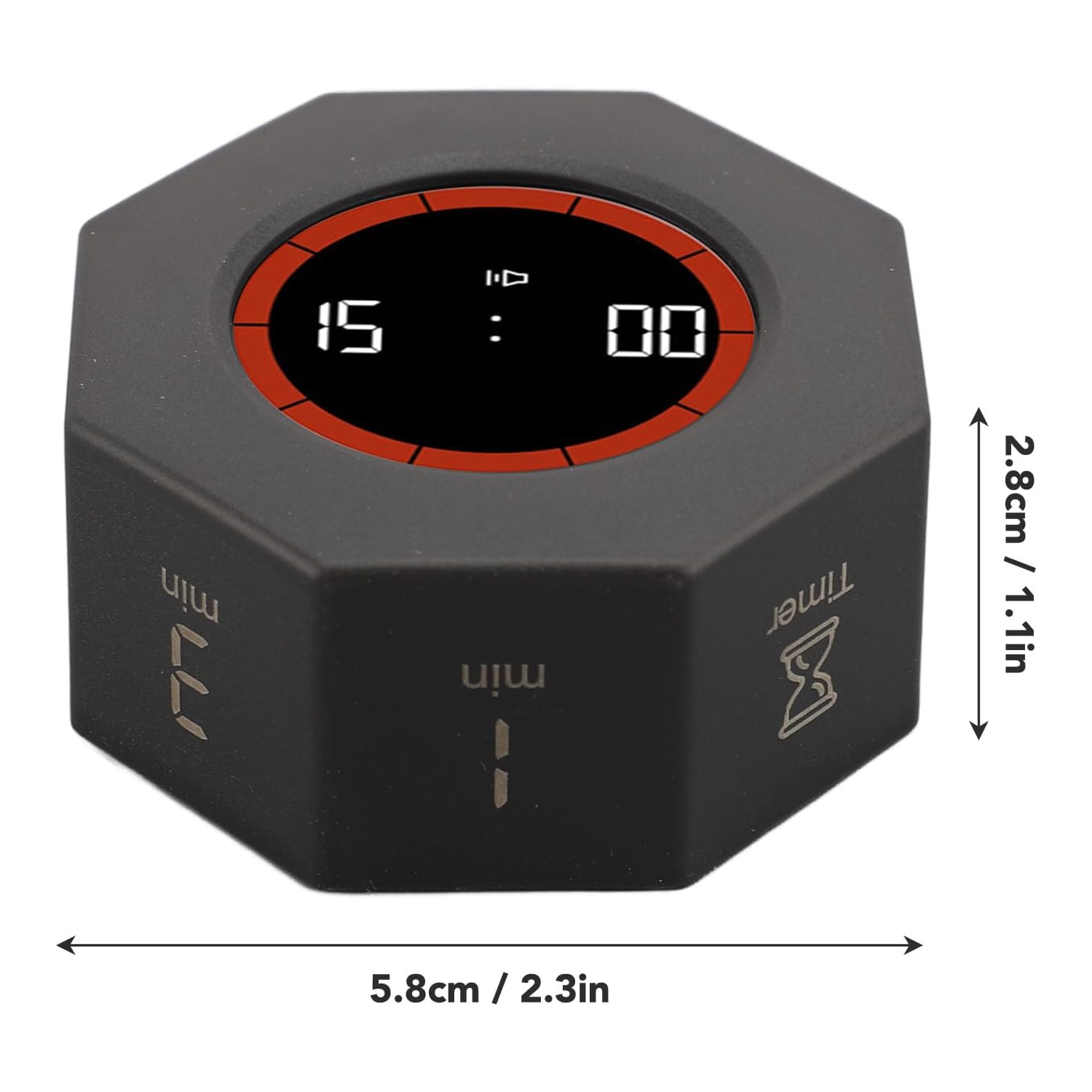 Minuterie à bascule Learning Time Manager Enfants Self-discipline punch Timer Kitchen Fitness Timer Silencieux - Noir