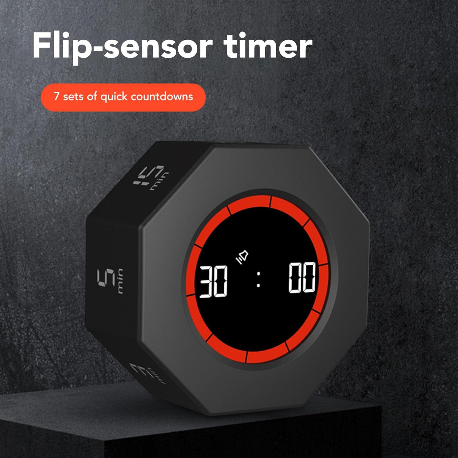 Minuterie à bascule Learning Time Manager Enfants Self-discipline punch Timer Kitchen Fitness Timer Silencieux - Noir