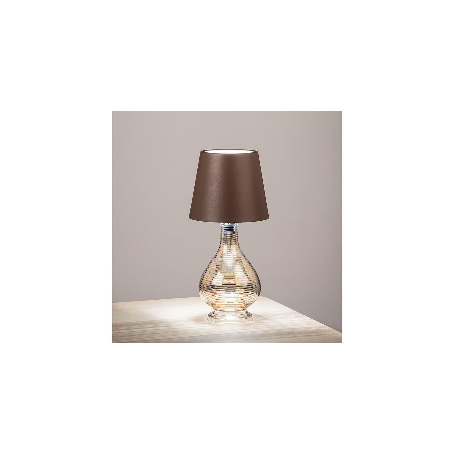 Abbott |Classic Shade LED Bottle Stopper Light- 5"H- Brown