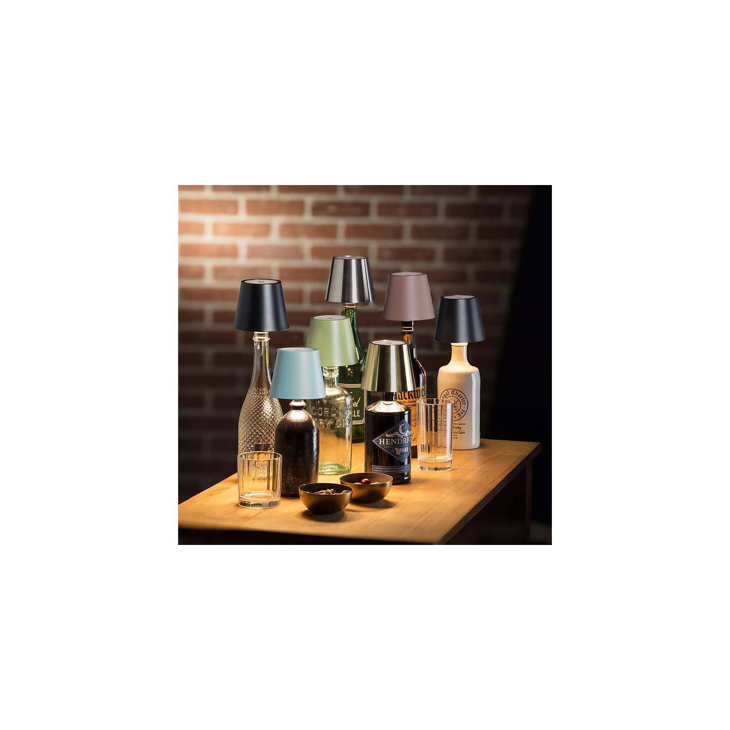 Abbott |Classic Shade LED Bottle Stopper Light- 5"H- Brown