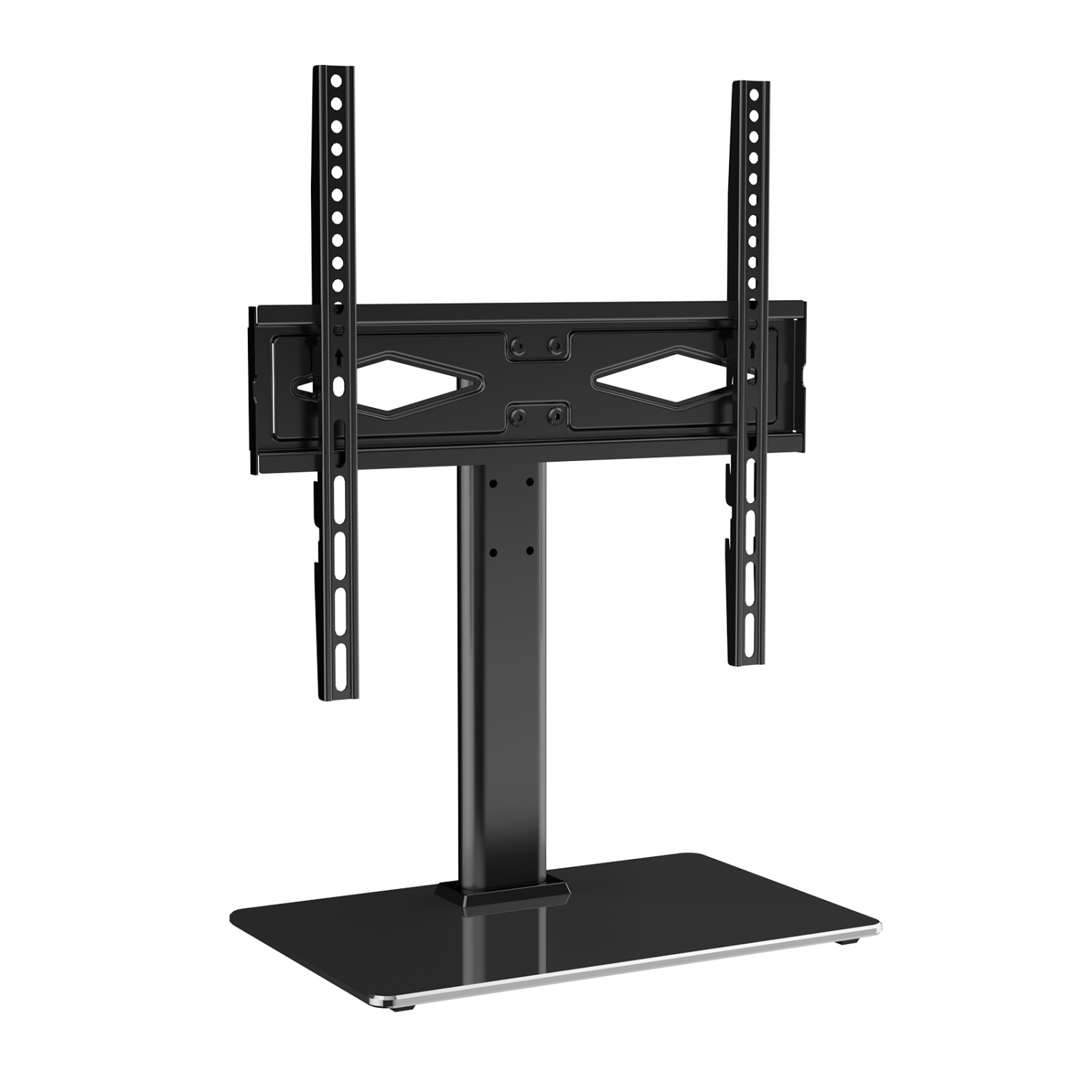 VEVOR TV Stand Mount, Swivel Universal TV Stand for 32 to 55 inch TVs, Height Adjustable Portable Floor TV Stand with Tempered Glass Base for