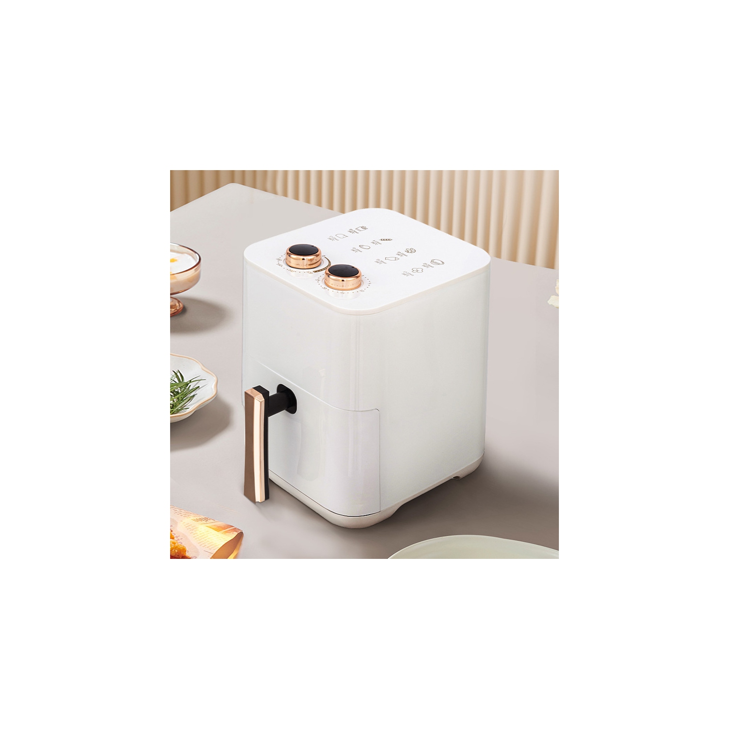 Air fryer household large capacity toaster breakfast machine, suitable for 3-5 people family, easy to adjust the temperature and time, suitable for