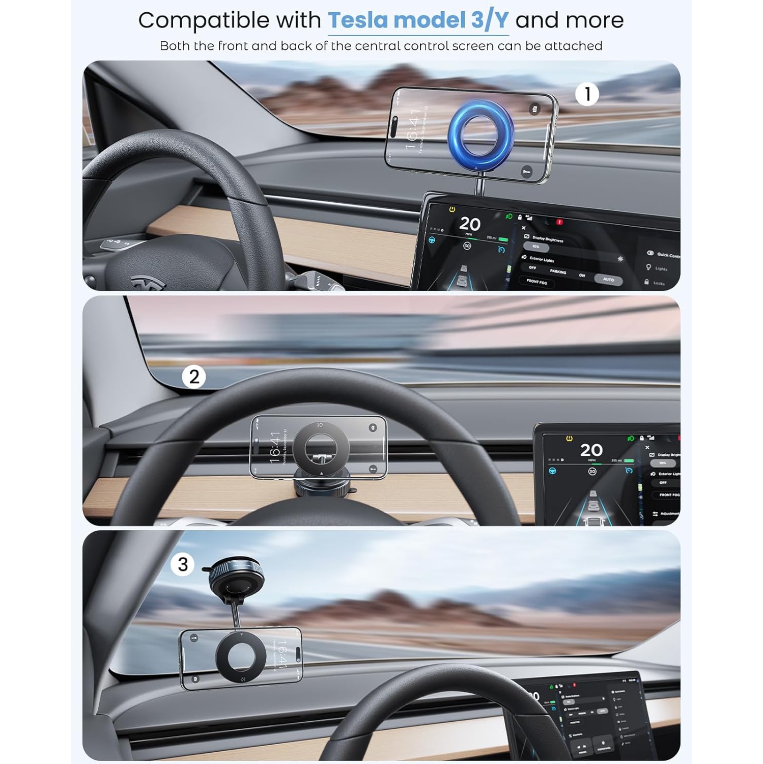 Mobile phone magnetic holder rotatable foldable double-sided suction cup ready-to-use car vacuum adsorption holder 360° adjustable magnetic suction