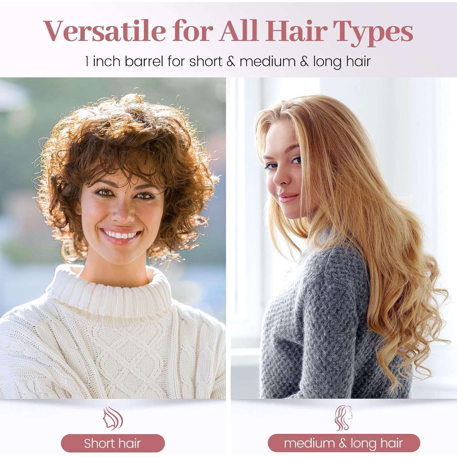 25mm Electric Curling Iron, Mini Travel Electric Curling Iron Hairdressing Tools Coated heat conductor, five-stage temperature adjustment, 5 minutes