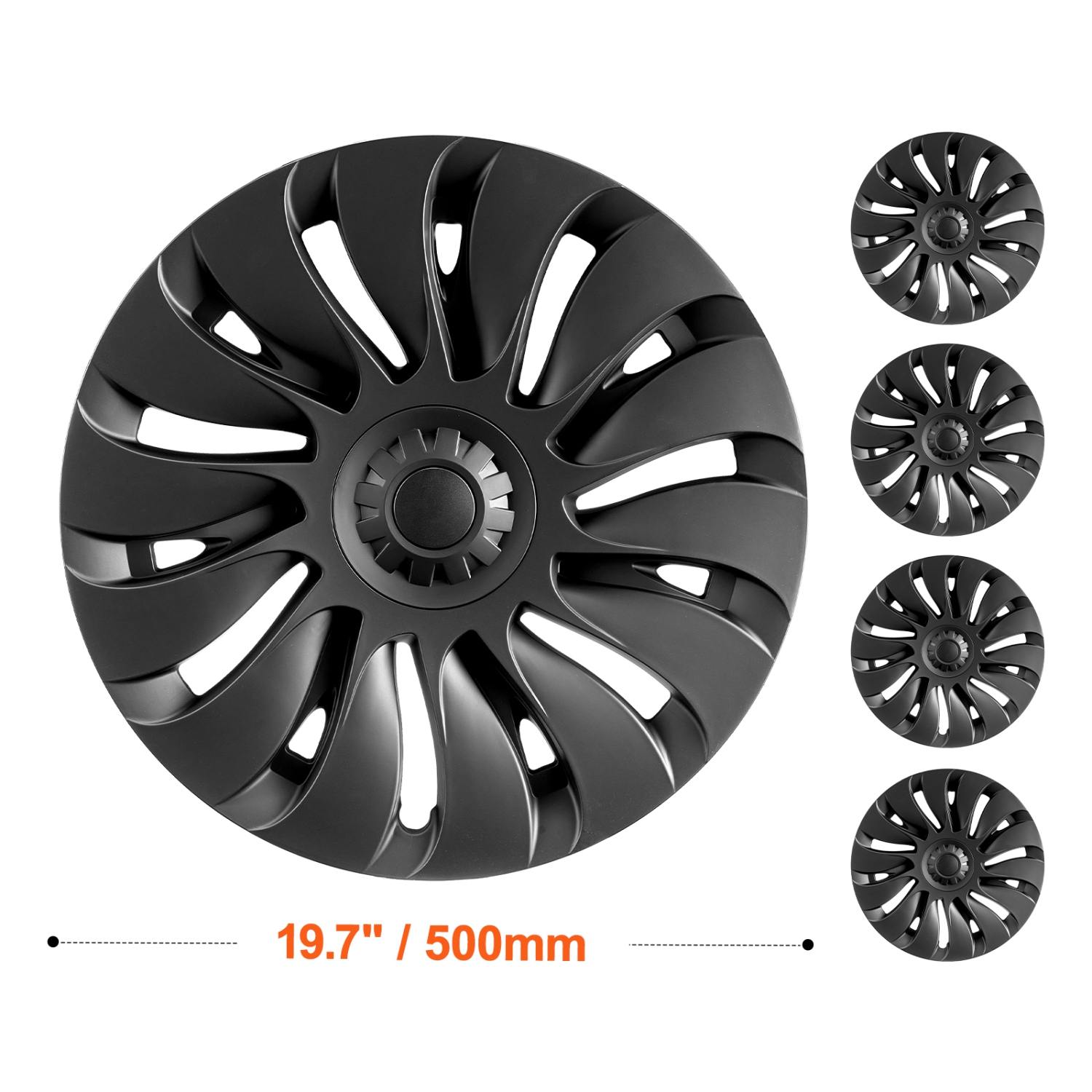 VEVOR 19 in Wheel Rim Cover Hubcaps, 2020-2024 Model Y Fully Fit Hubcap with Snap, Guard Tape & Valve Nozzle Hole, ABS & PC Hubcap with High Rigidity