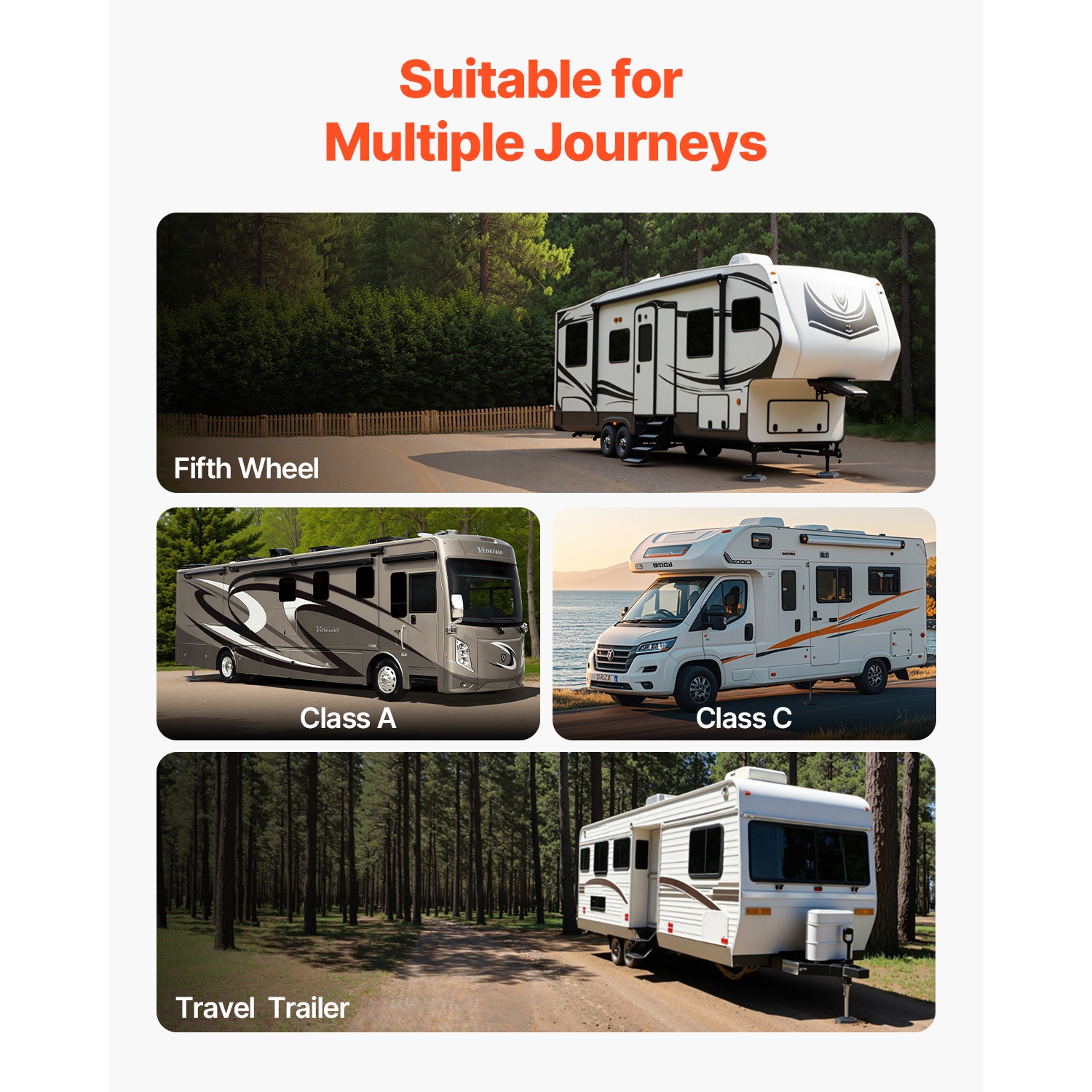 VEVOR 4-Pack RV Leveling Pads, Rubber Trailer Jack Pads, Each with 5000 lbs Capacity, Jack Stabilizer Pad with Large Surface Area,Ideal for 10" Round