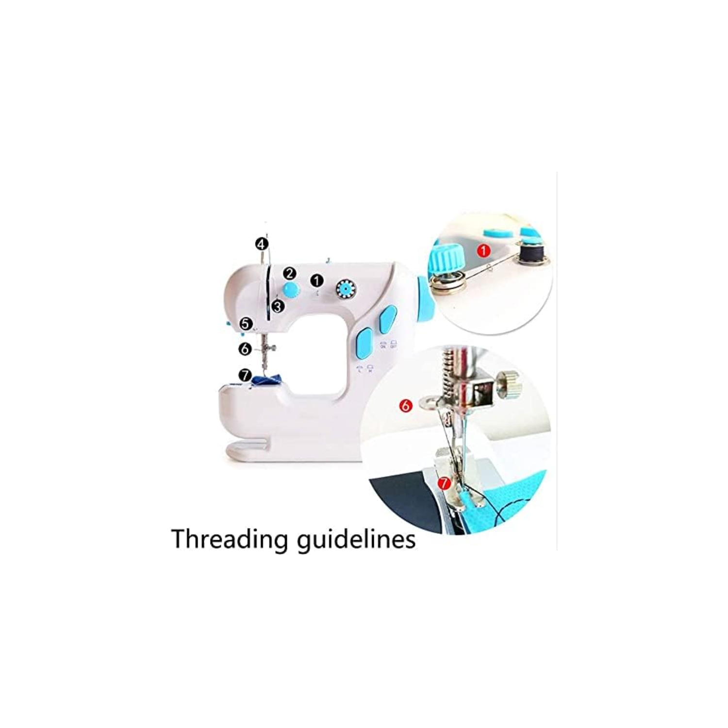 Sewing machine for beginners, machine lock machine, mini sewing machine, multi-function micro double-thread double-speed sewing machine, automatic