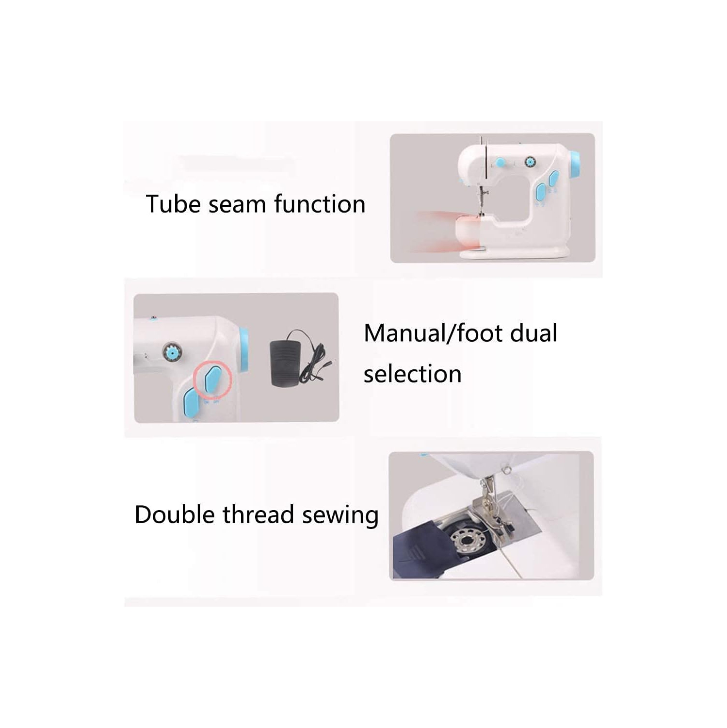 Sewing machine for beginners, machine lock machine, mini sewing machine, multi-function micro double-thread double-speed sewing machine, automatic