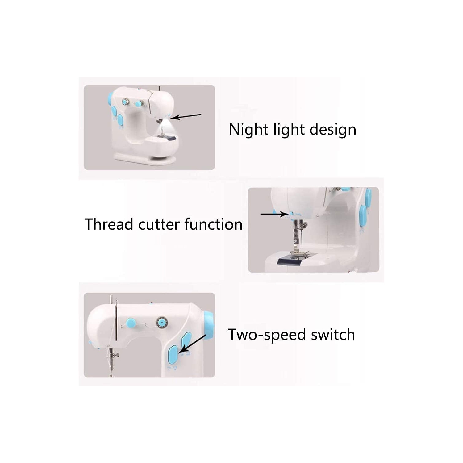 Sewing machine for beginners, machine lock machine, mini sewing machine, multi-function micro double-thread double-speed sewing machine, automatic
