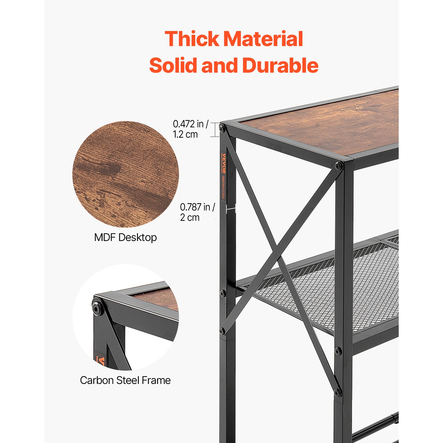 VEVOR 41.7 inches Narrow Console Sofa Table, Behind Couch Table, 3-Tier Long Entryway Table and Skinny Hallway Table, Narrow Sofa Table with Metal