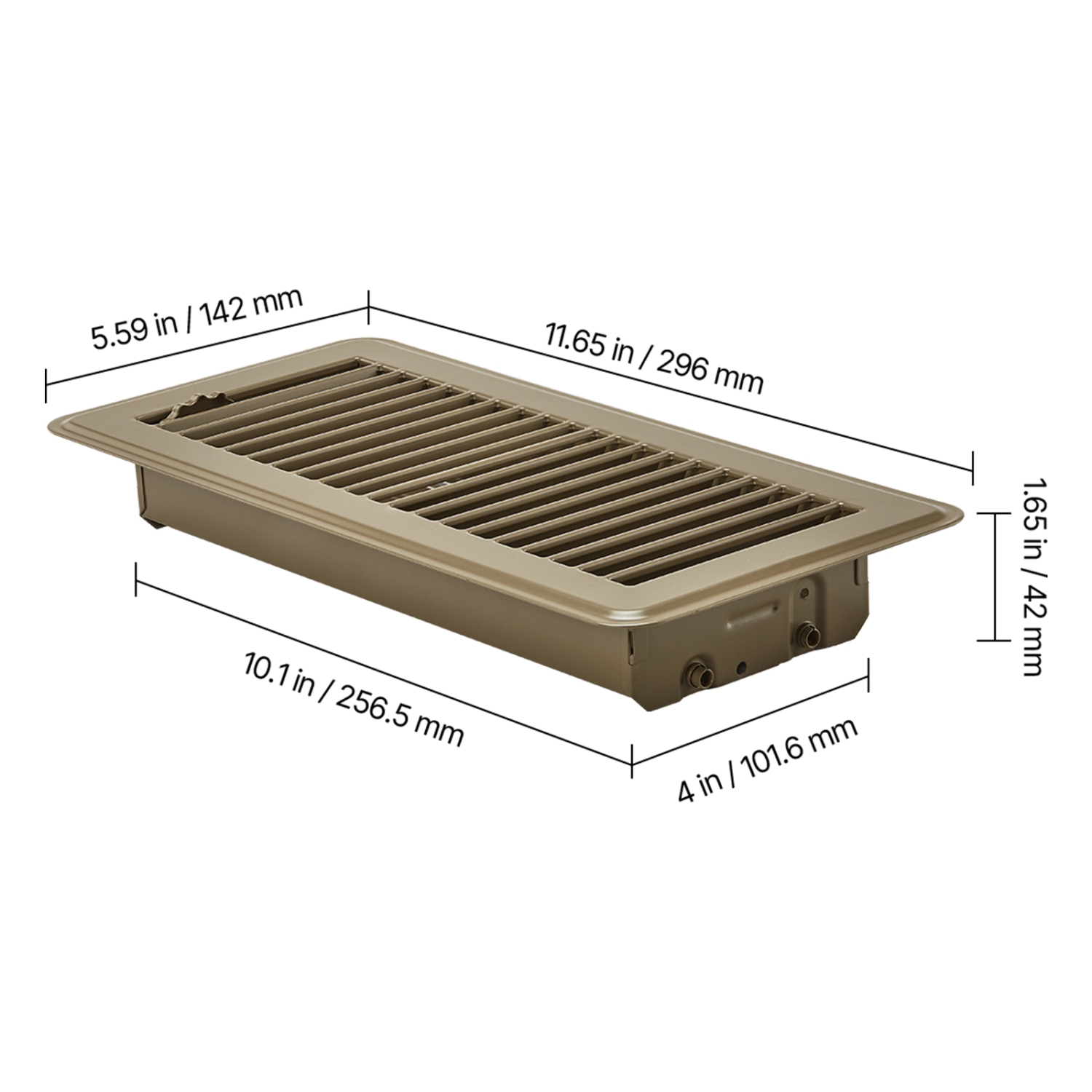 VEVOR 4 x 10 Inch Floor Registers, 6-Pack Vent Grilles, HVAC Heavy-Duty Walkable Iron Floor Vents, Easily Adjustable Rust-Proof Air Vents Deflector