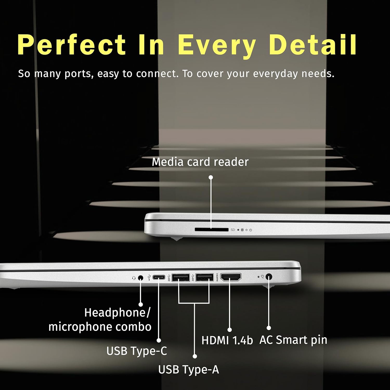 HP Stream 14" HD Laptop, Intel Processor N150, 288GB Storage, 8GB RAM,Intel Graphics, Year Office 365, Copilot, Windows 11 S, Silver