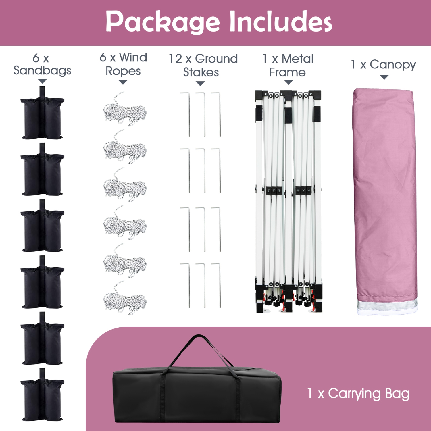 Tente avec auvent escamotable de 10 x 20 pi UPF50+ de Costway avec sac de transport