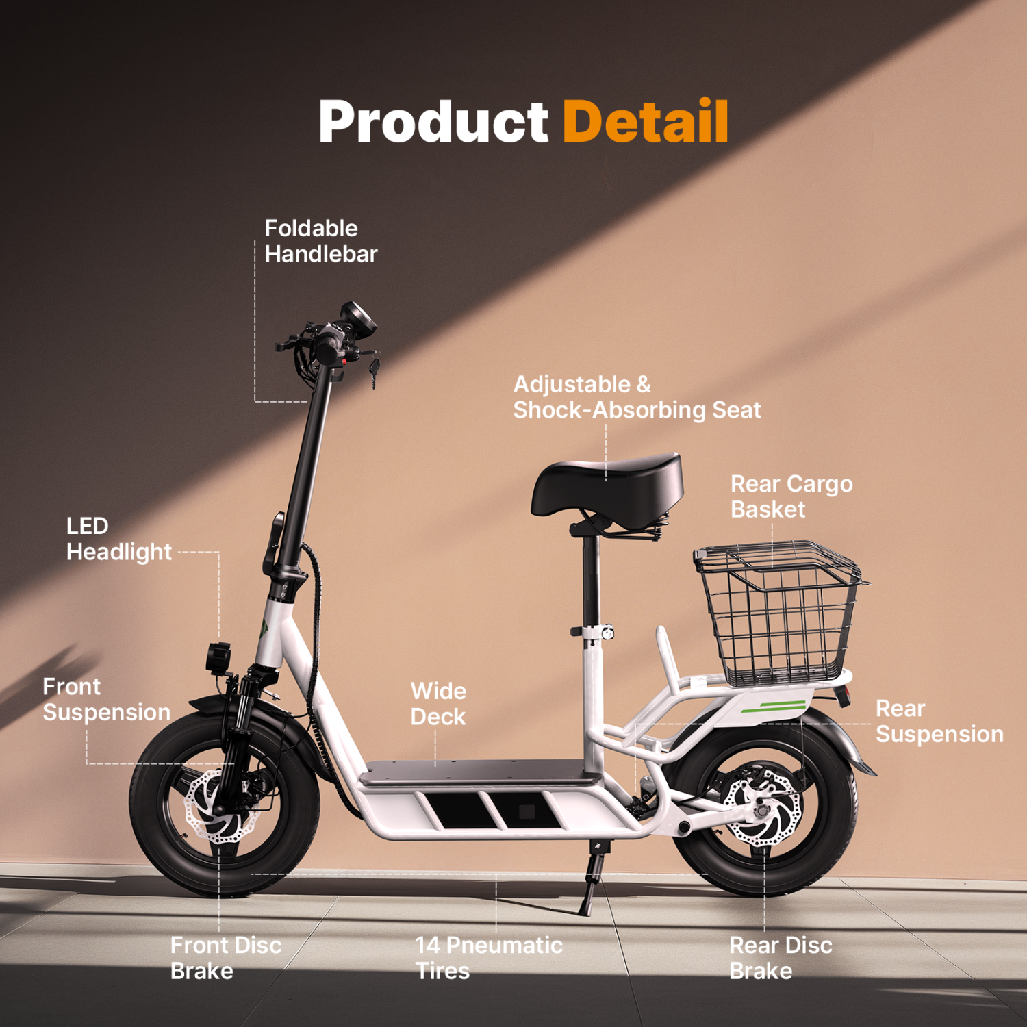 Trottinette électrique Hyper X d'Isinwheel pour adultes - Blanc