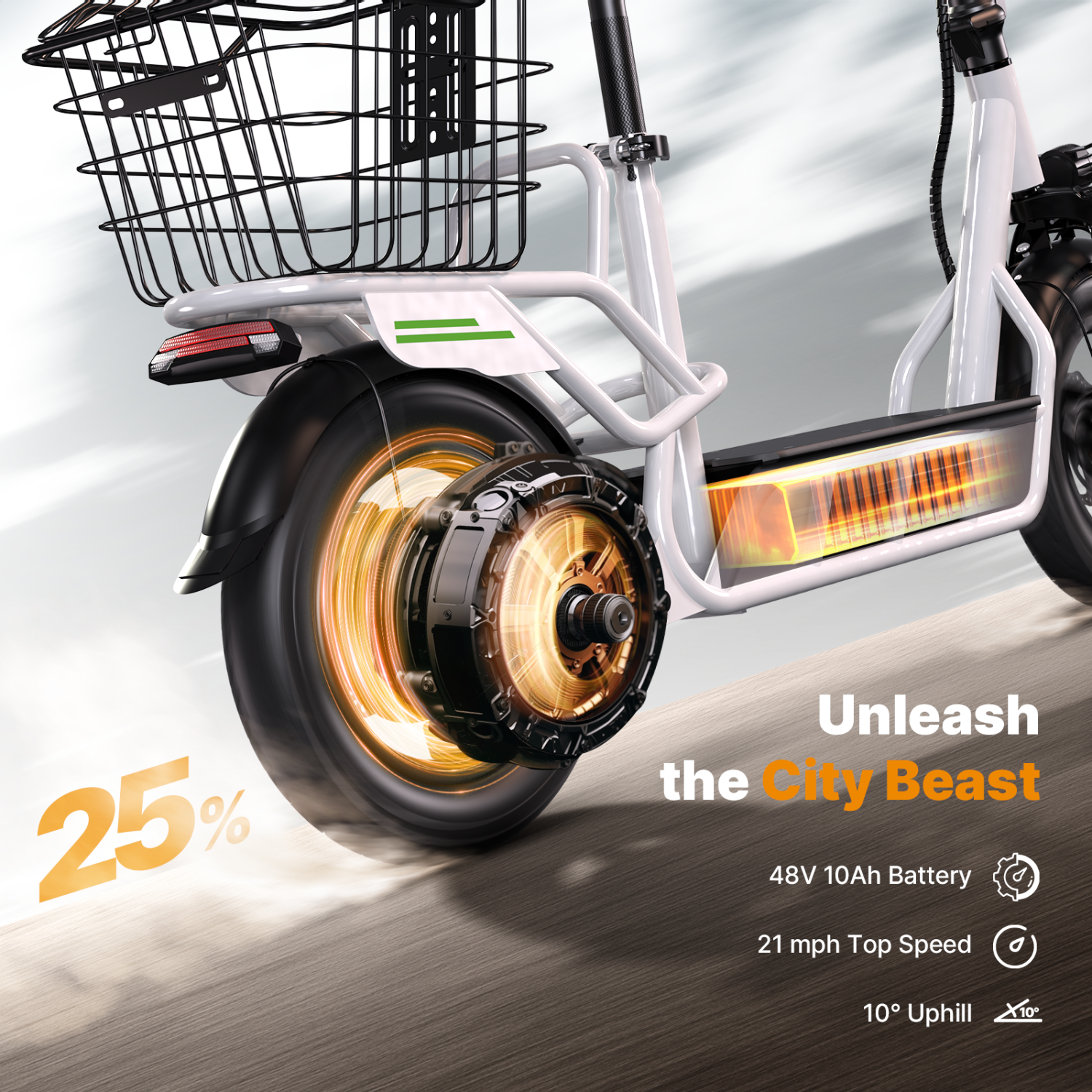 Trottinette électrique Hyper X d'Isinwheel pour adultes - Blanc